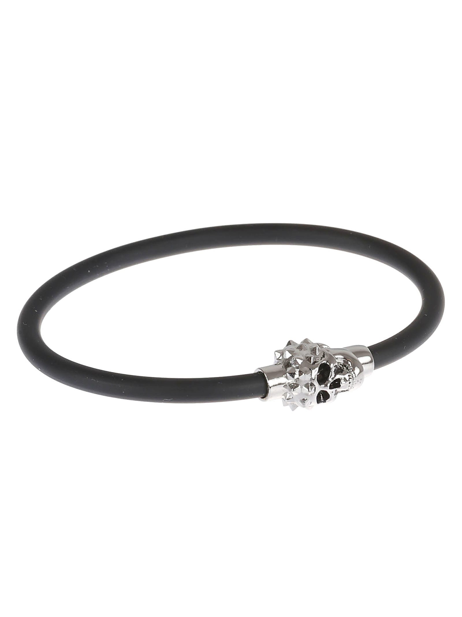 Shop Alexander Mcqueen Rubber Cord Bracelet In Black