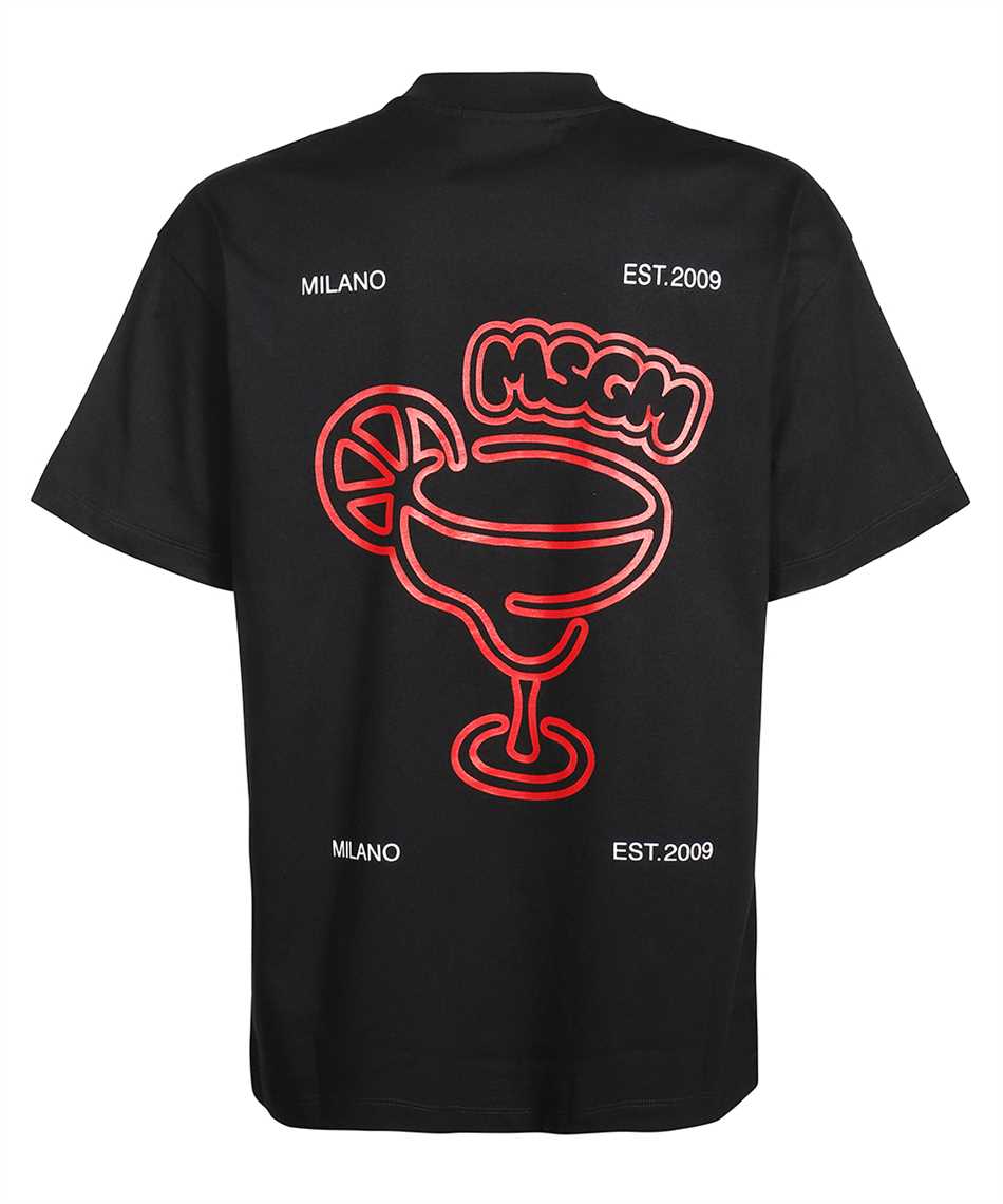 Msgm Graphic-print Cotton T-shirt In Black