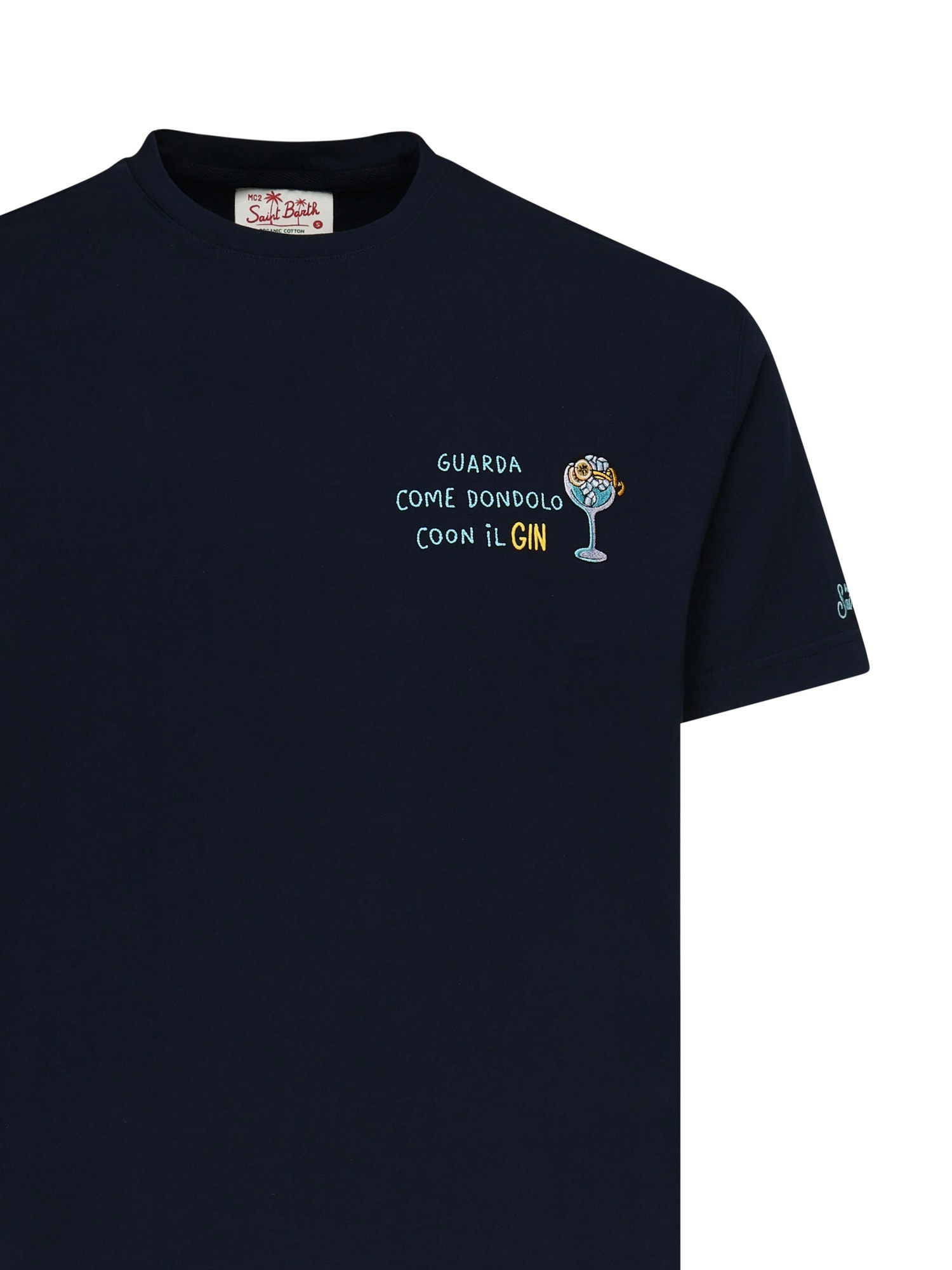 Mc2 Saint Barth Portofino T-shirt With Embroidery In Black