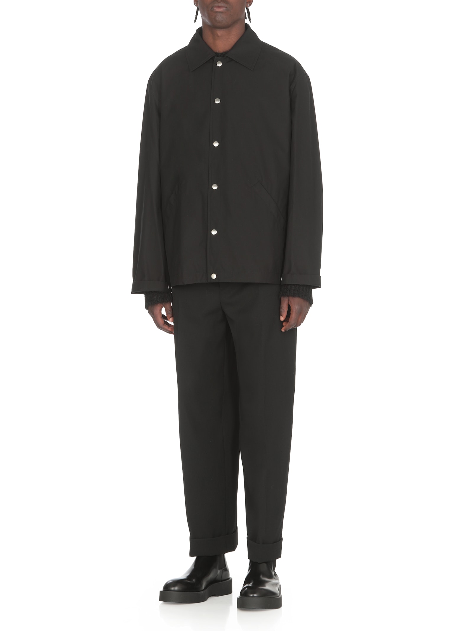 Shop Jil Sander Cotton Jacket In Black