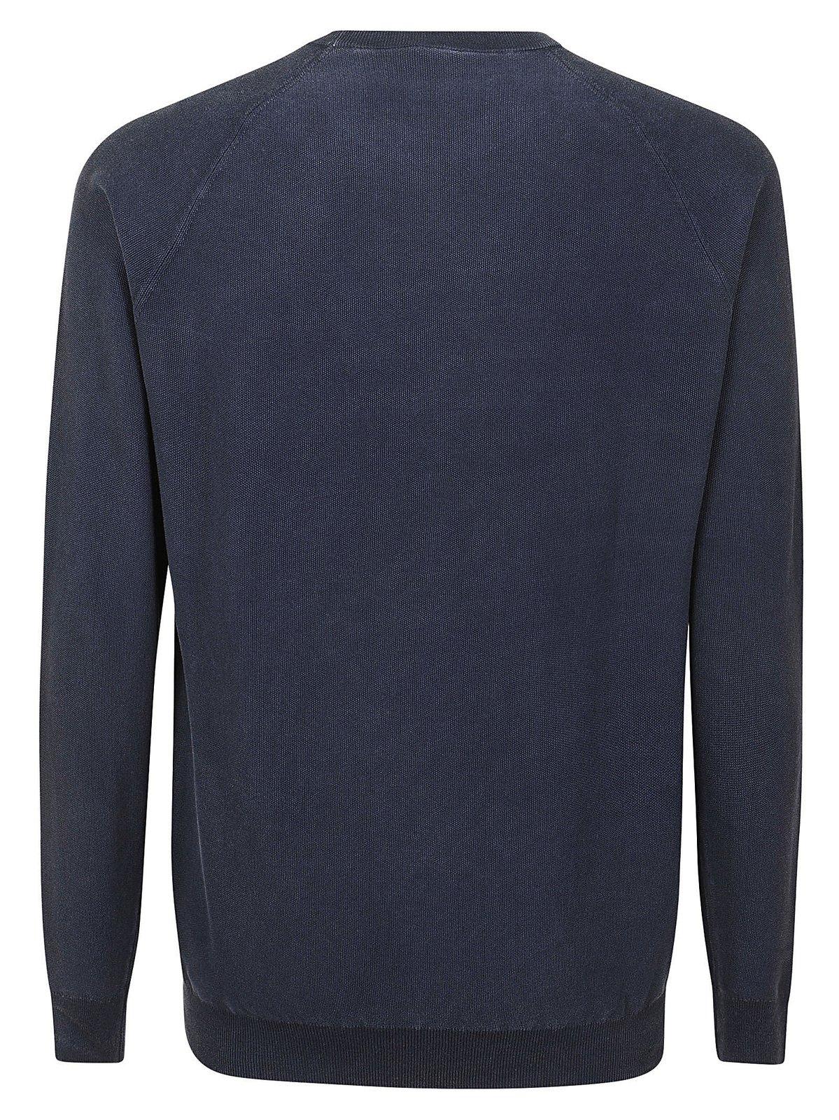 Aspesi Crewneck Knitted Pullover In Navy / Navy