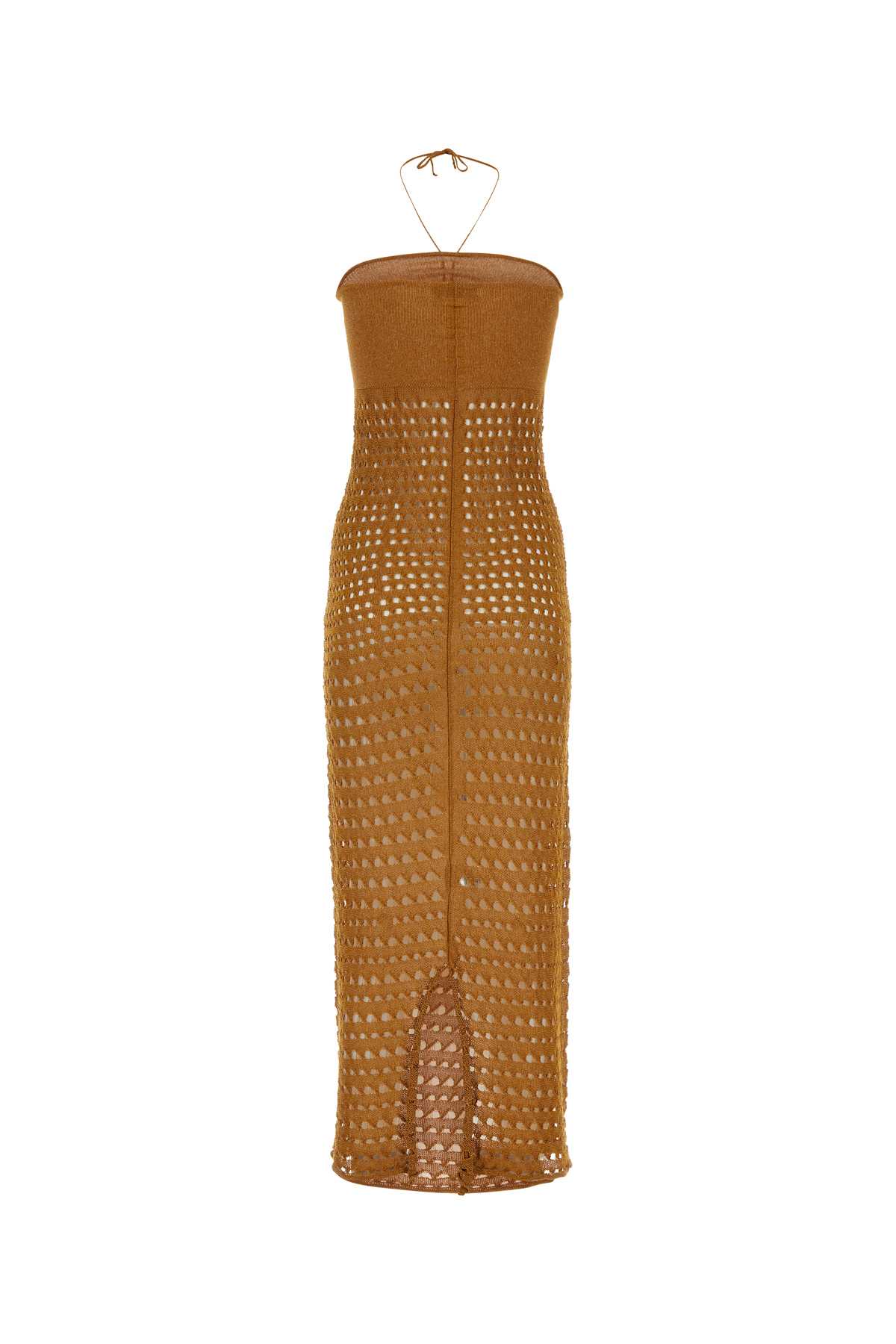 Shop Gimaguas Caramel Cotton Knit Marula Dress In Ochre