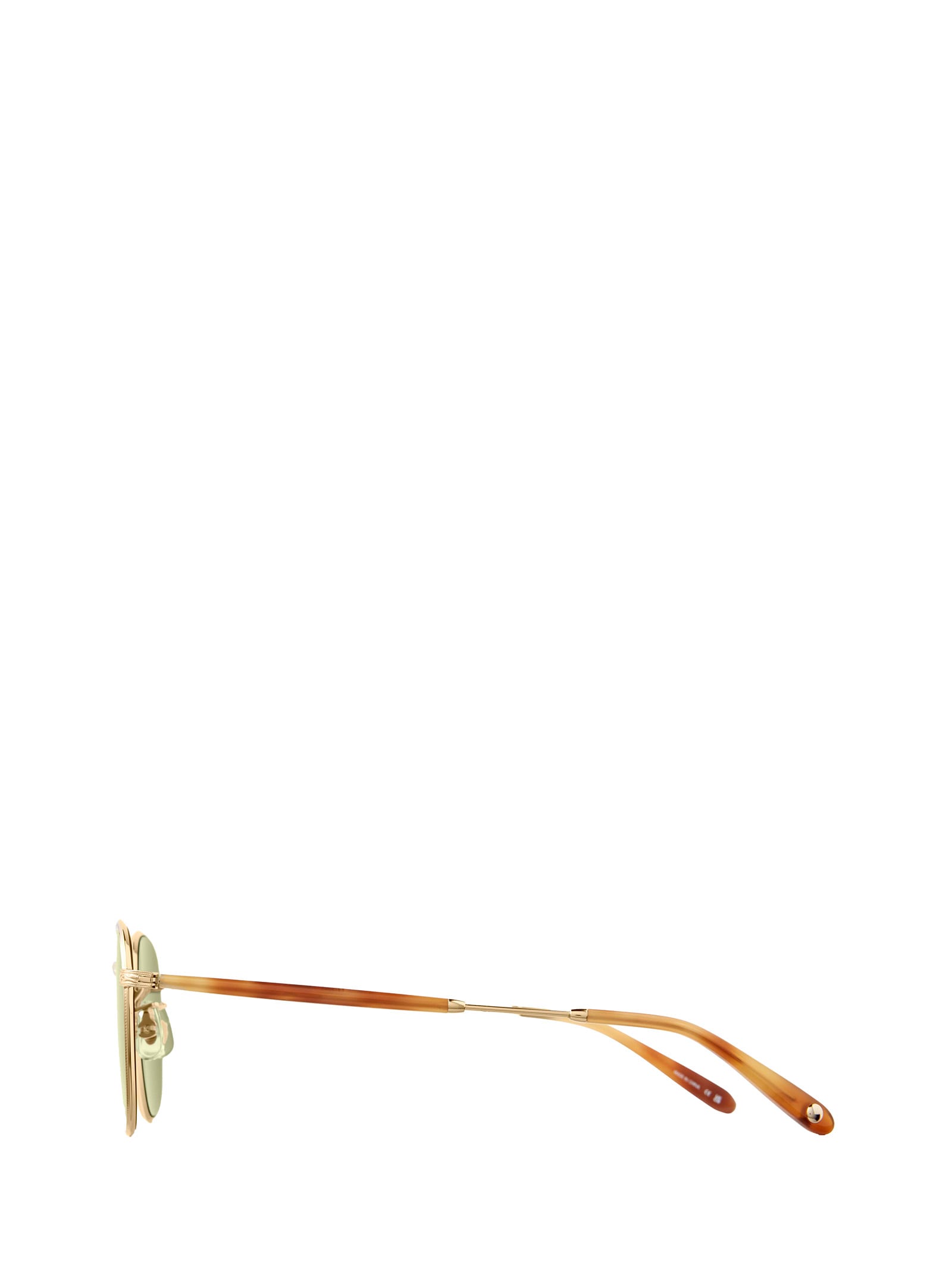 Shop Garrett Leight World Sun Gold-ember Tortoise/semi-flat Green Sunglasses