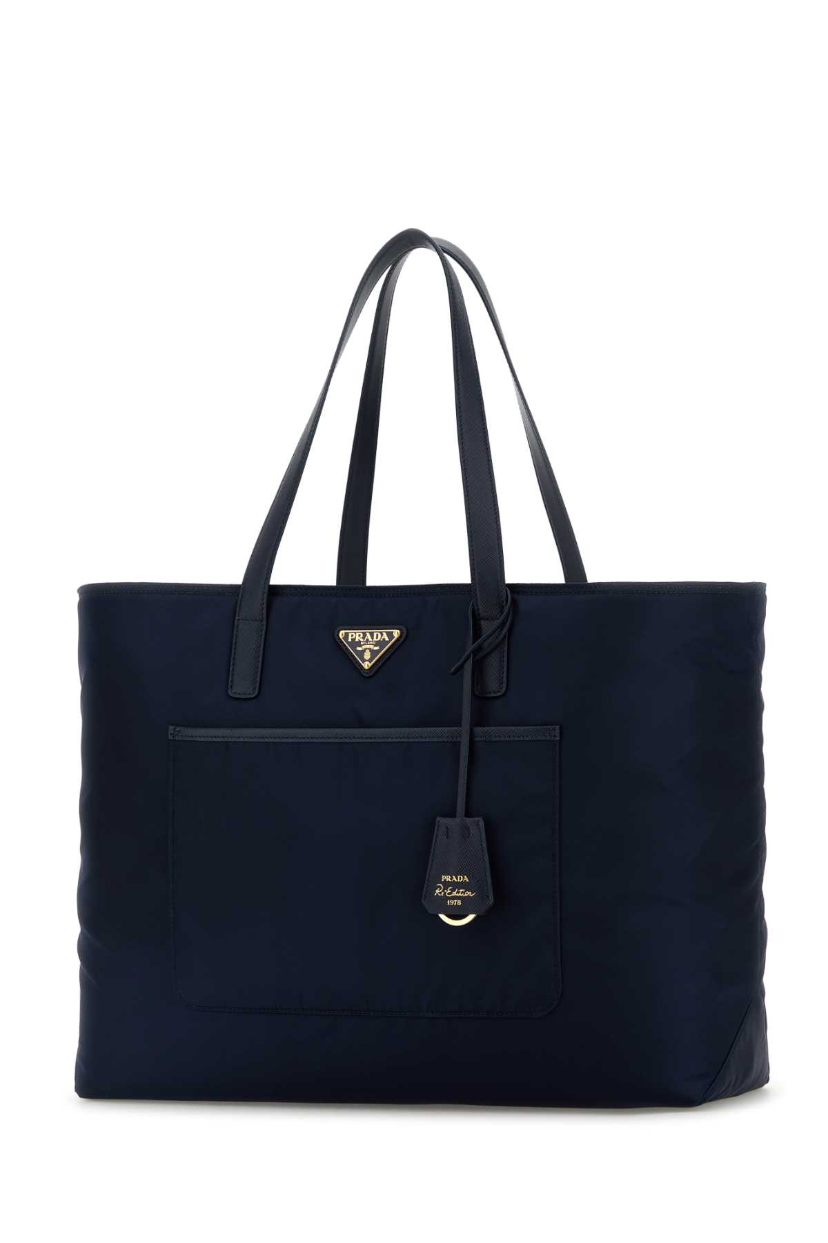 Prada Blue Re-nylon Large Re-edition 1978 Shopping Bag In Blue