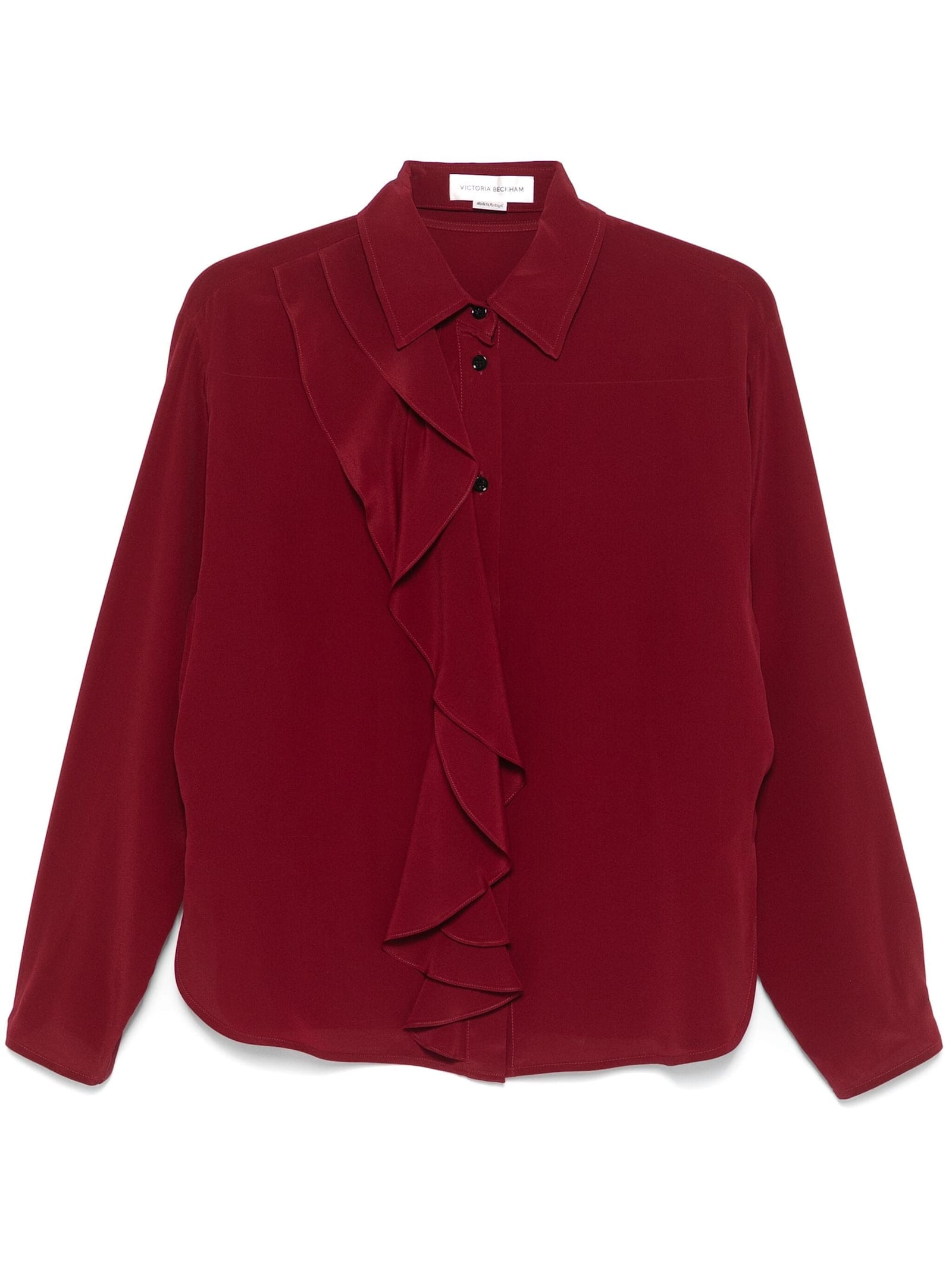 Shop Victoria Beckham Ruffle Details Blouse In Oxblood