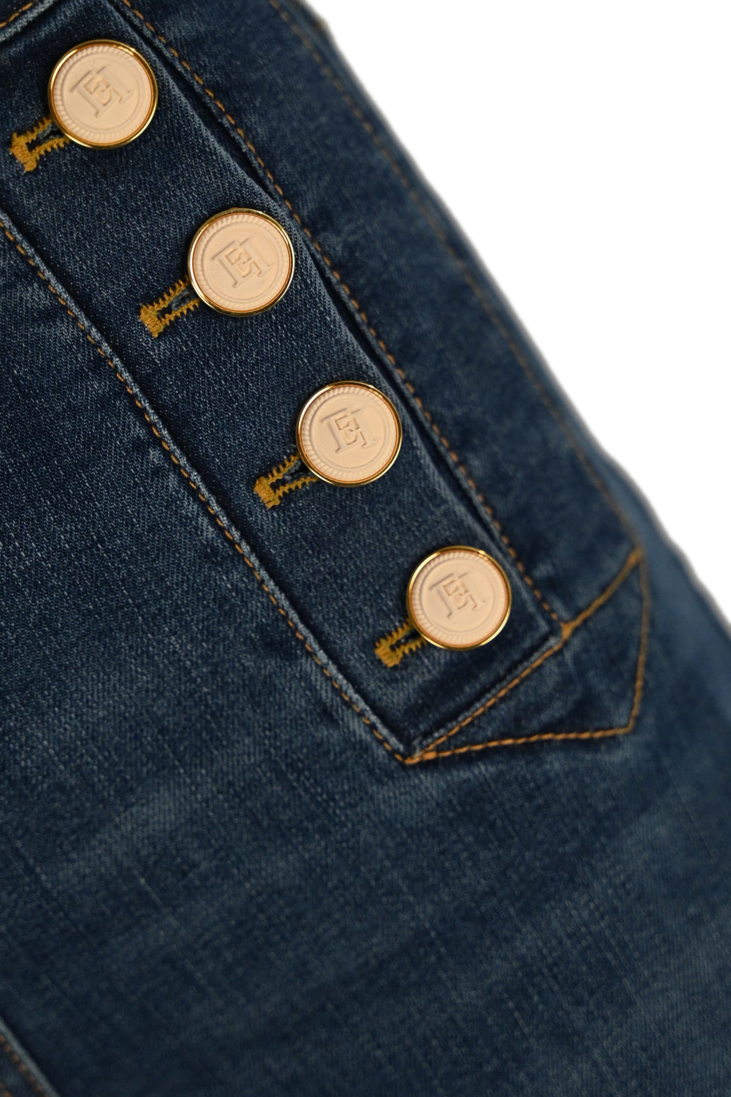 Shop Elisabetta Franchi Palazzo Jeans With Button Placket
