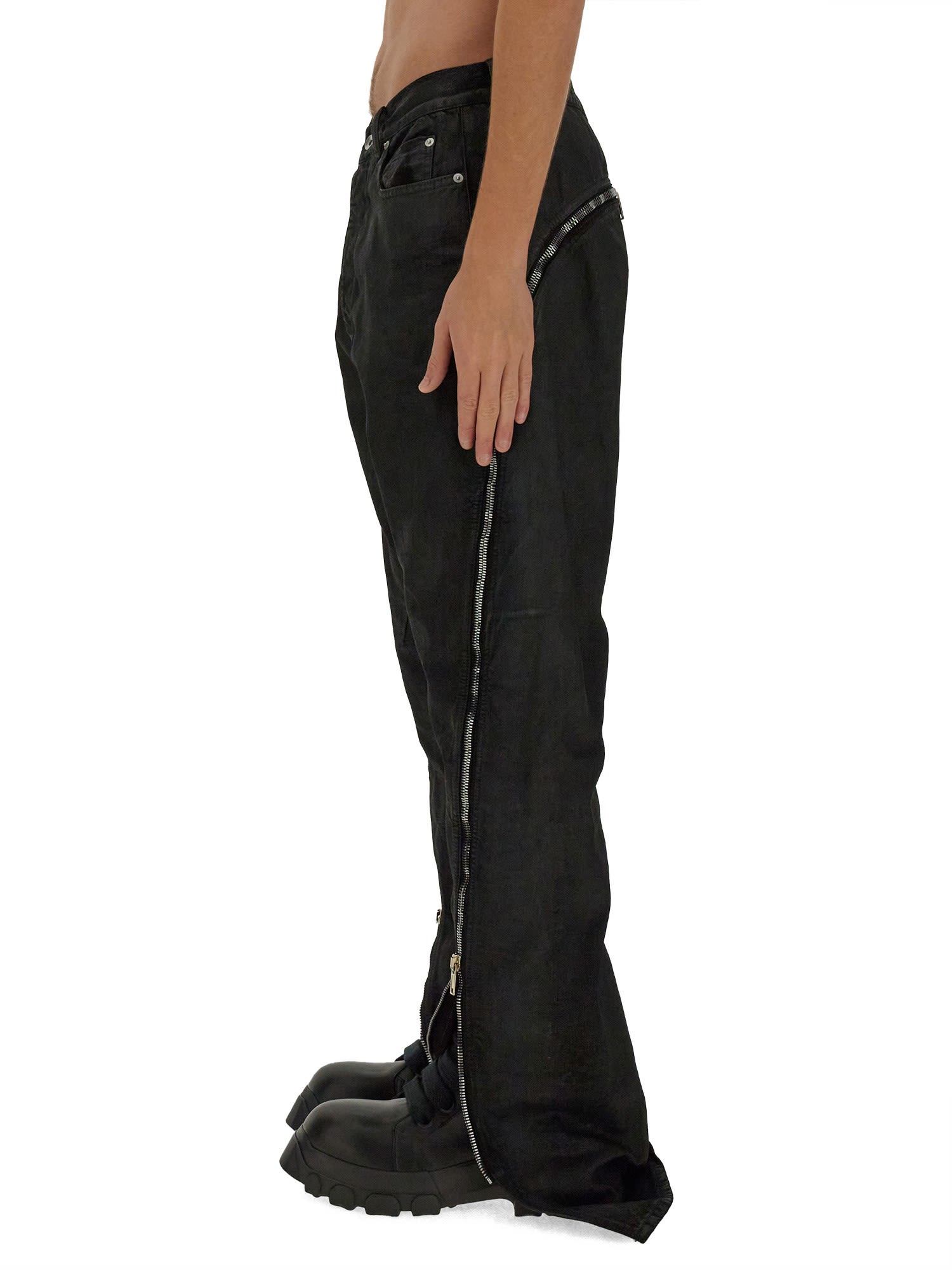 Shop Rick Owens Denim Pants In Black