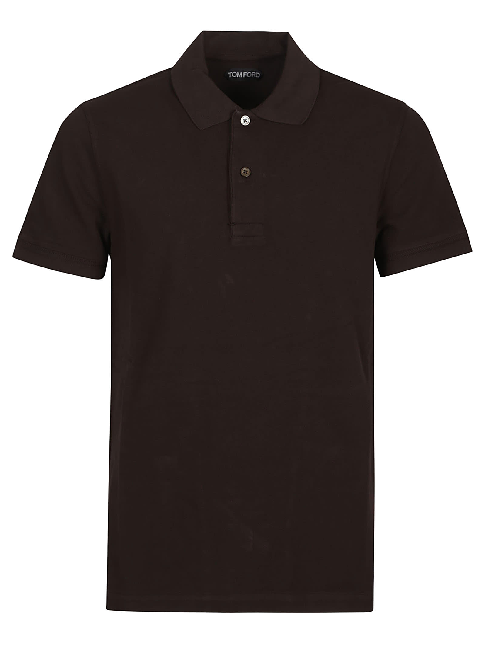 Shop Tom Ford Tennis Piquet Polo Shirt In Dark Brown