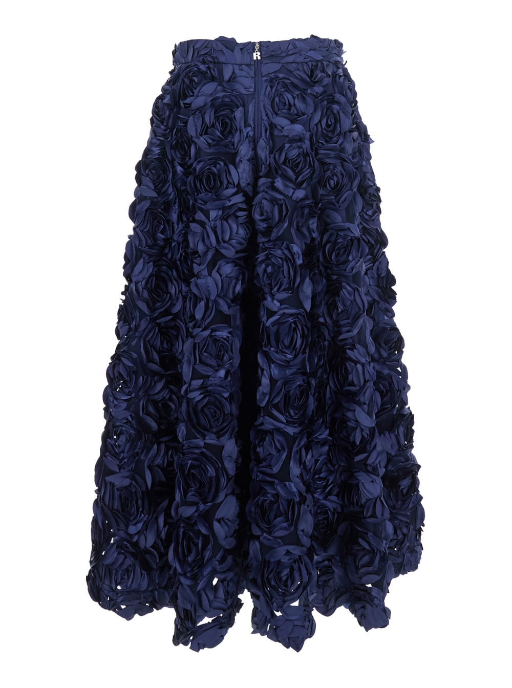 Rotate Birger Christensen Rotate Blue Skirt With All-over Embossed Rose Detailing In Blue