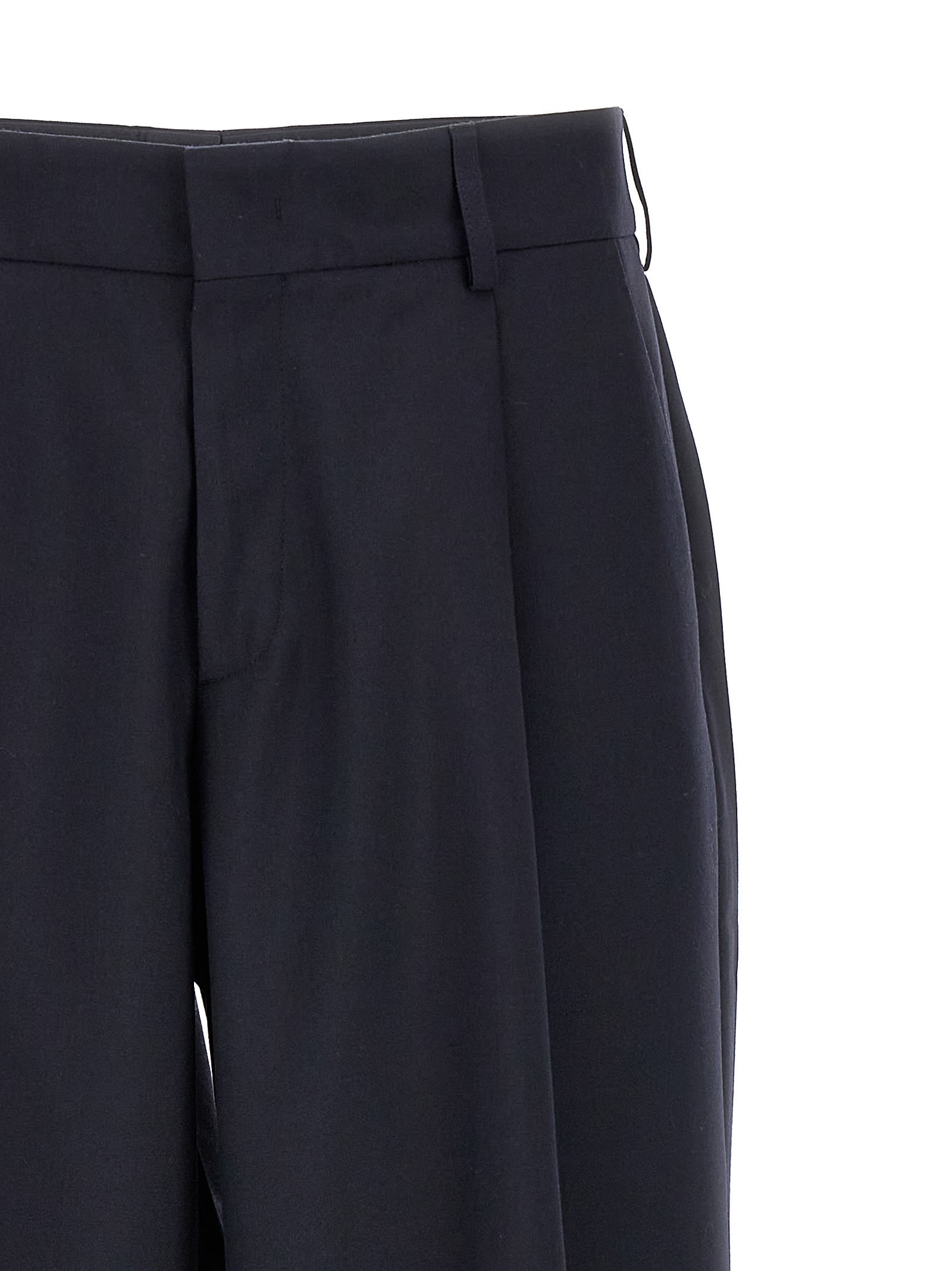 Shop Cellar Door Front Pleat Pants In Blue