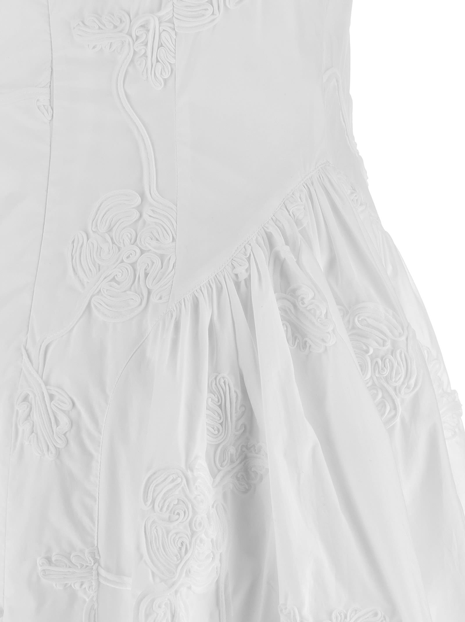 Rotate Birger Christensen Flared Cotton Poplin Dress In White