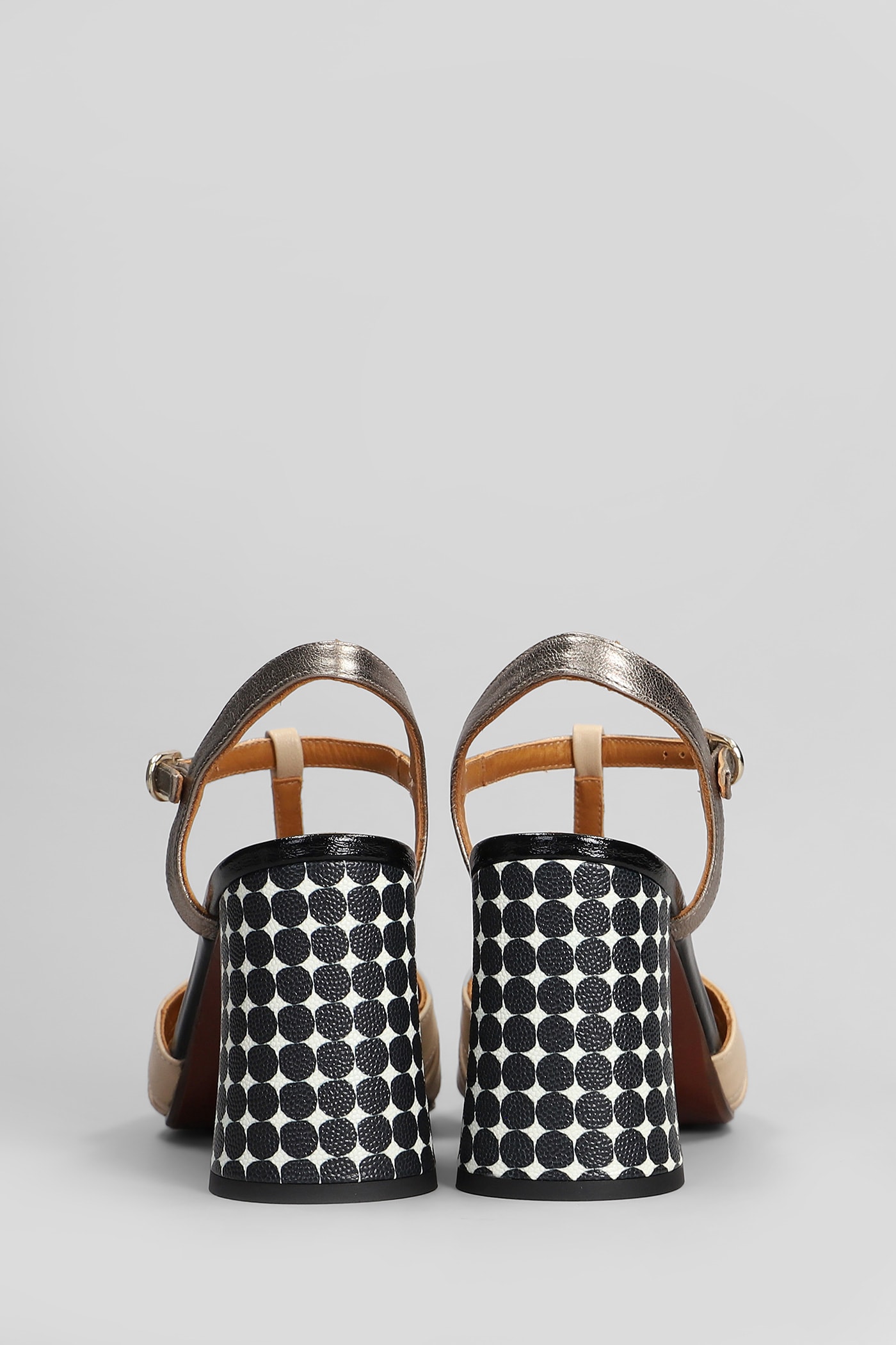 Chie Mihara Pumps In Black Leather And Fabric In Black