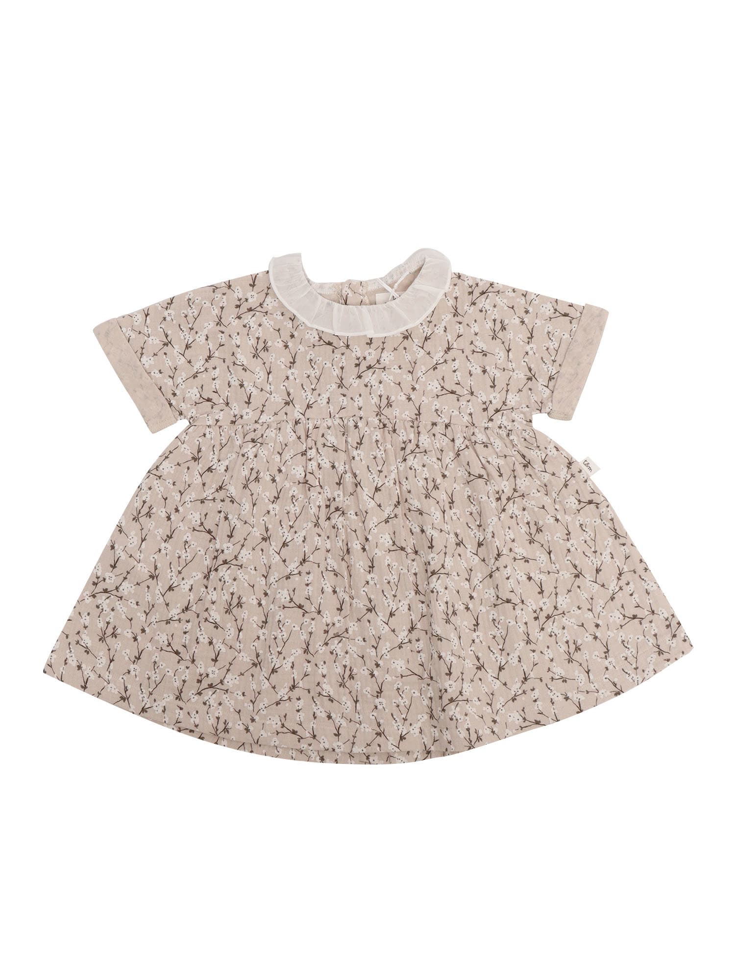 Shop Teddy &amp; Minou Baby Girl Floral Dress In Brown