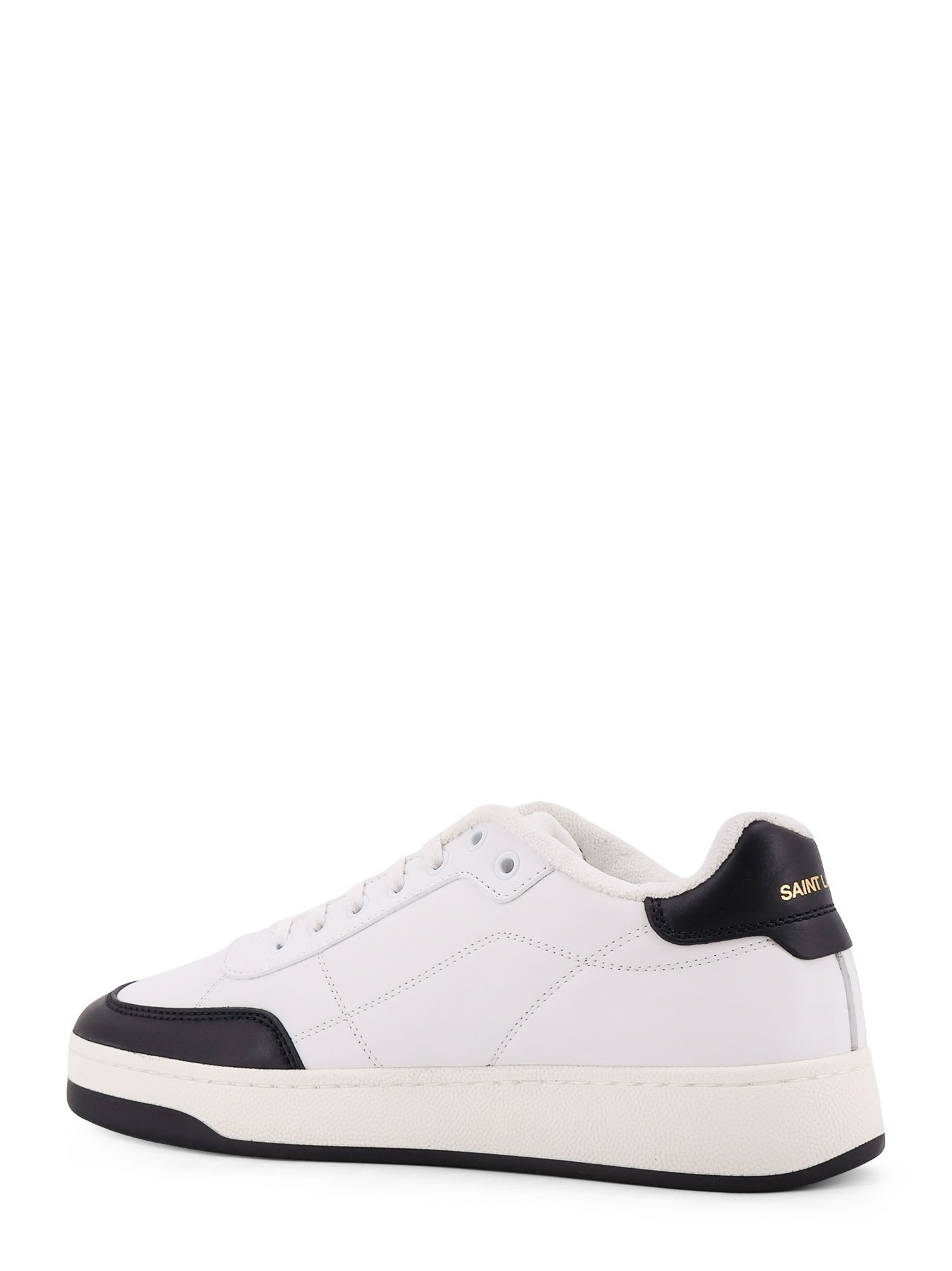 Saint Laurent Smooth Leather Sneakers Contrast Panel In Multi