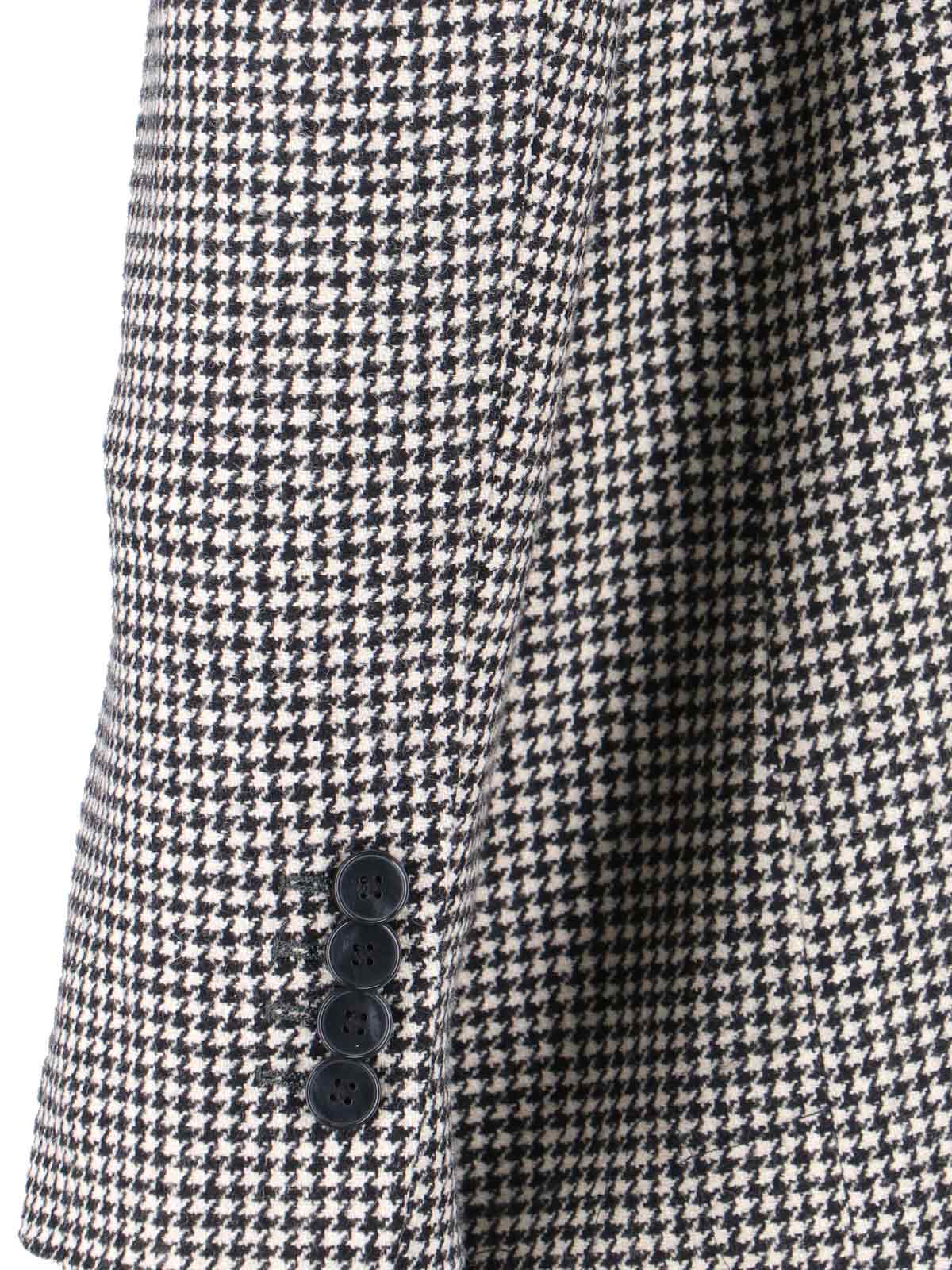 Lardini Double-breasted Houndstooth Blazer With Metal Logo Detail In Gray