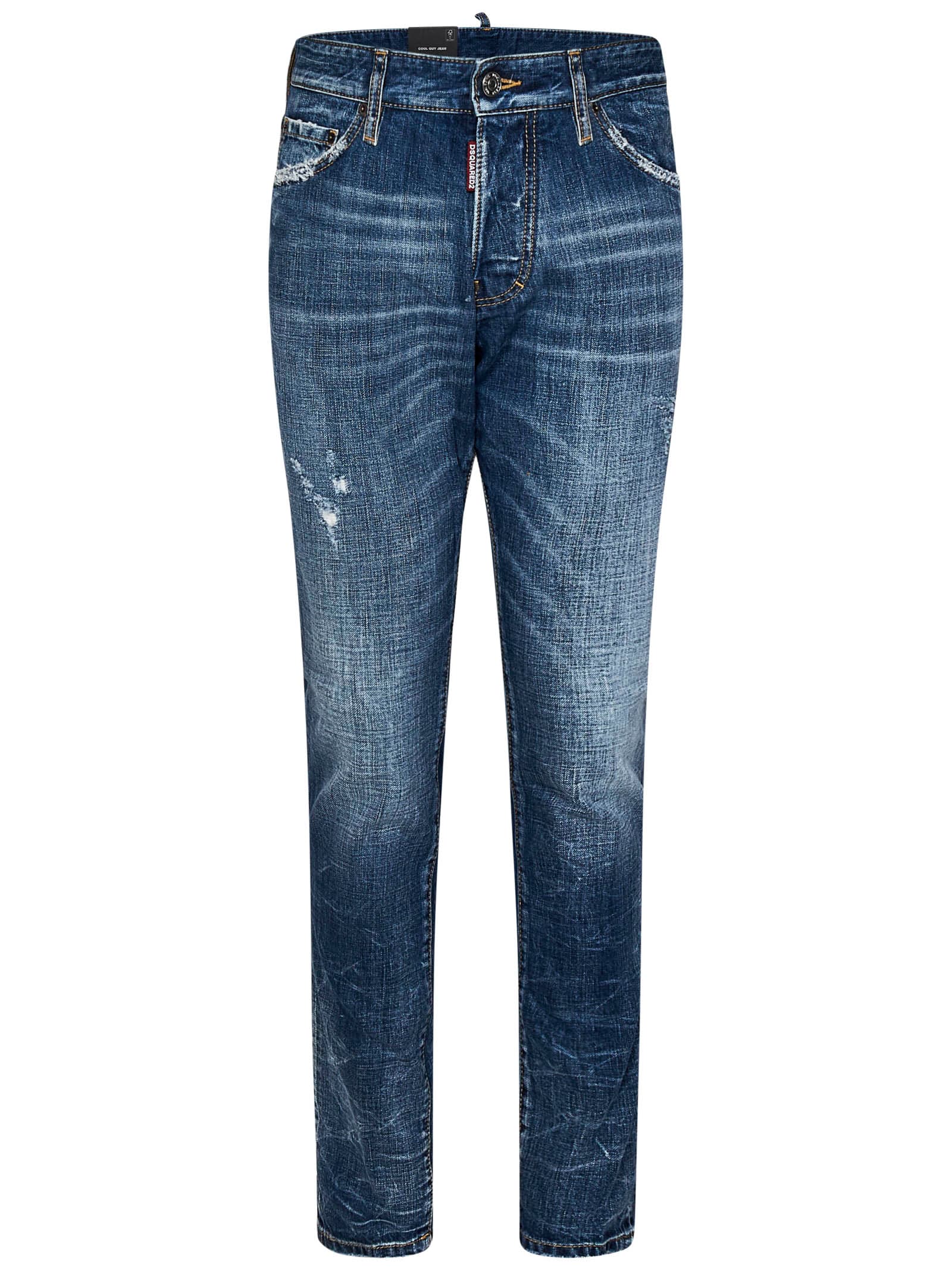 Shop Dsquared2 Medium Reflective Lake Cool Guy Jeans In Blue