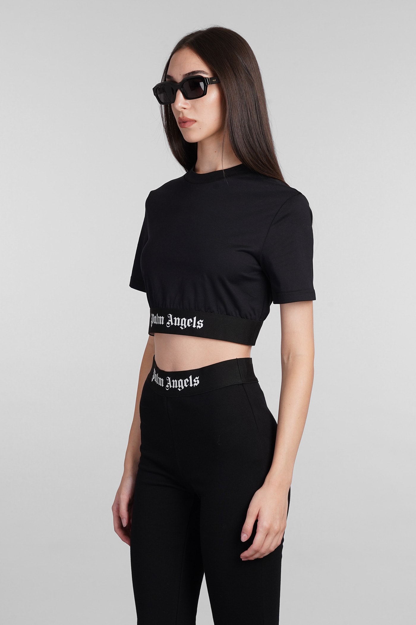 Shop Palm Angels T-shirt In Black Cotton