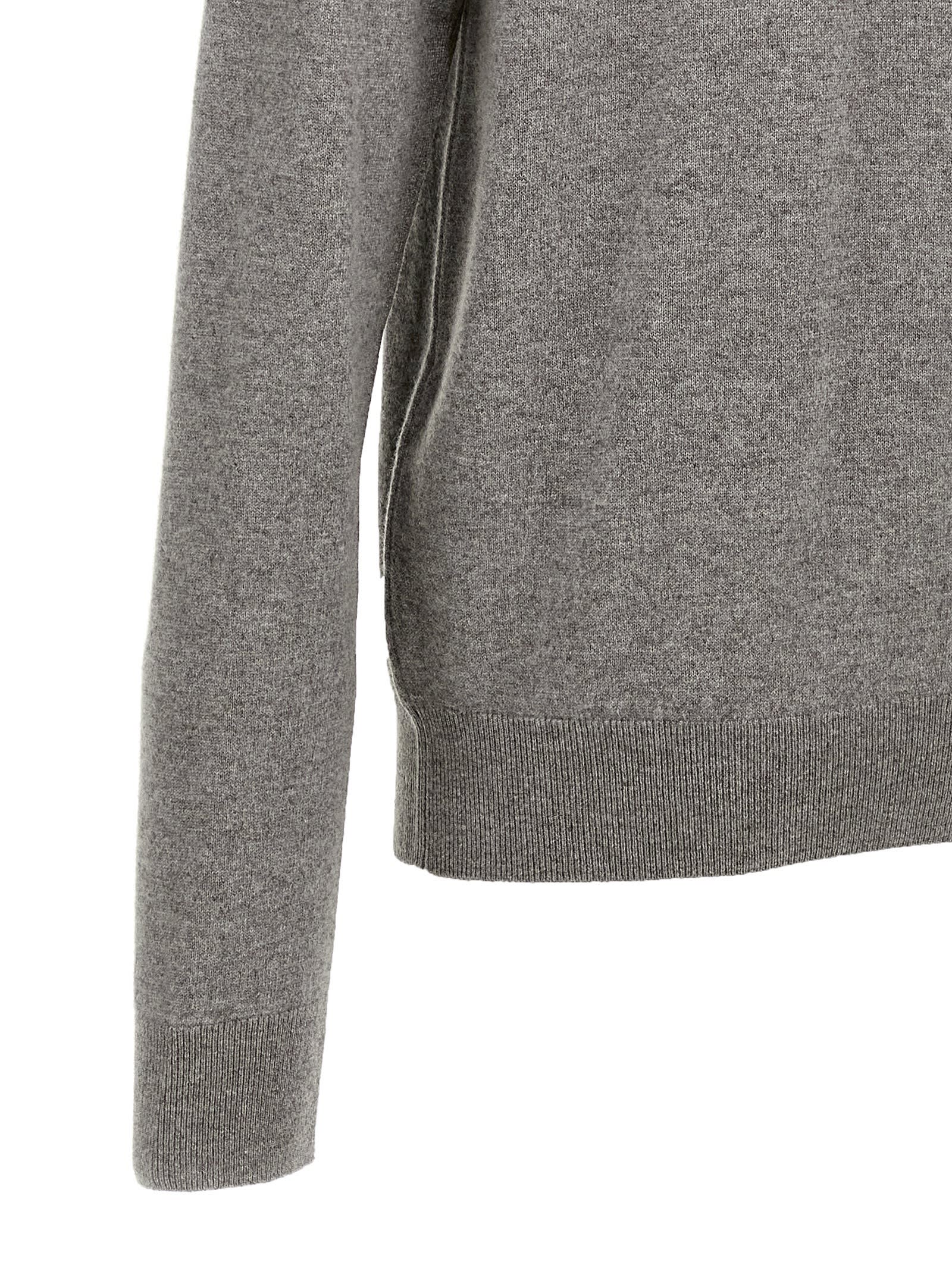 Shop Saint Laurent Logo Embroidery Sweater In Gray