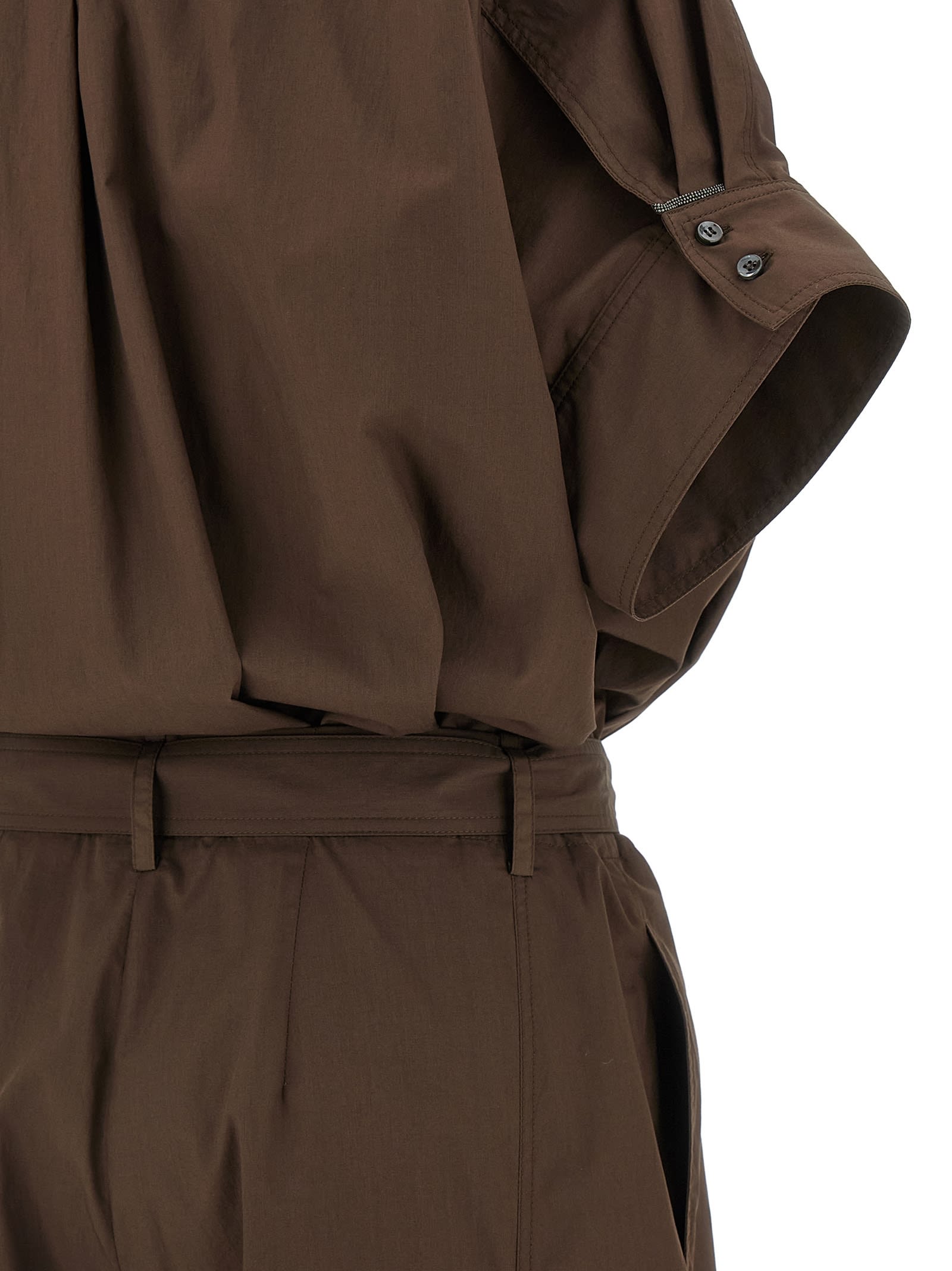 Brunello Cucinelli Waist Belt Cargo Chest Short Sleeve Dress