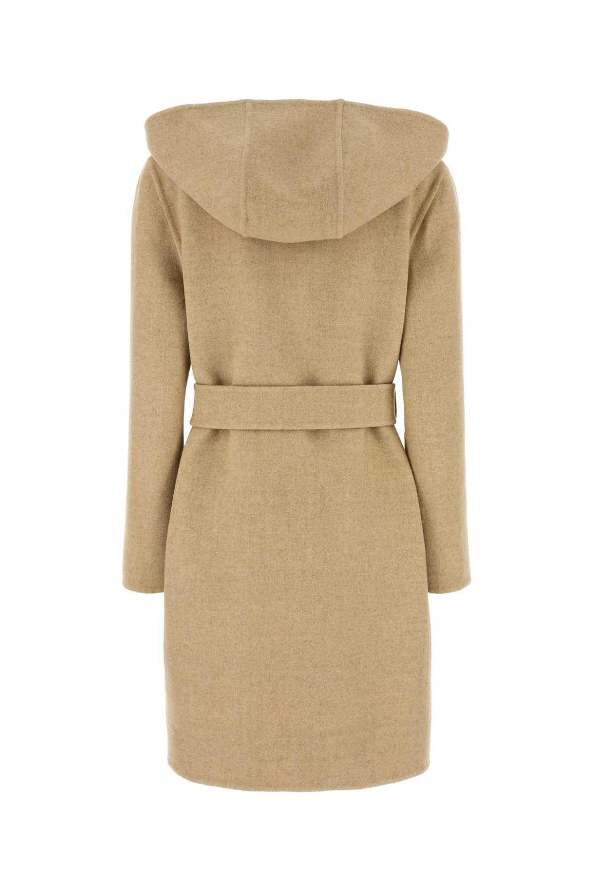 Burberry Checked-detail Wrap Coat In Brown
