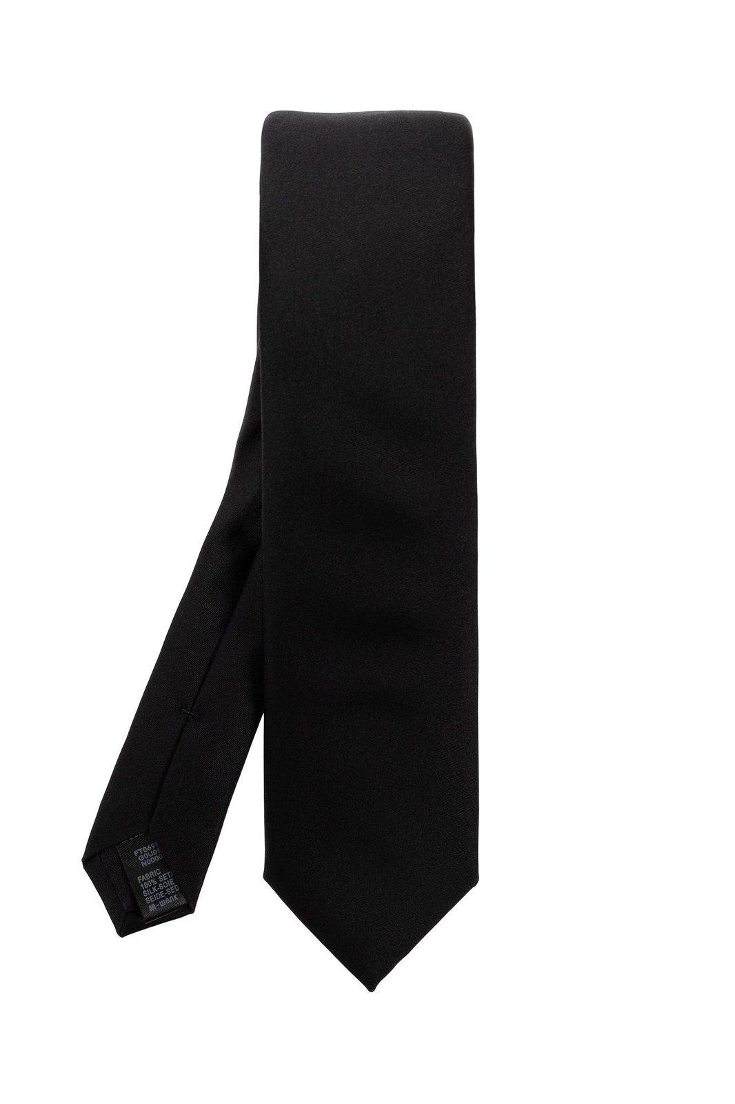 Solid Black Pure Silk Tie