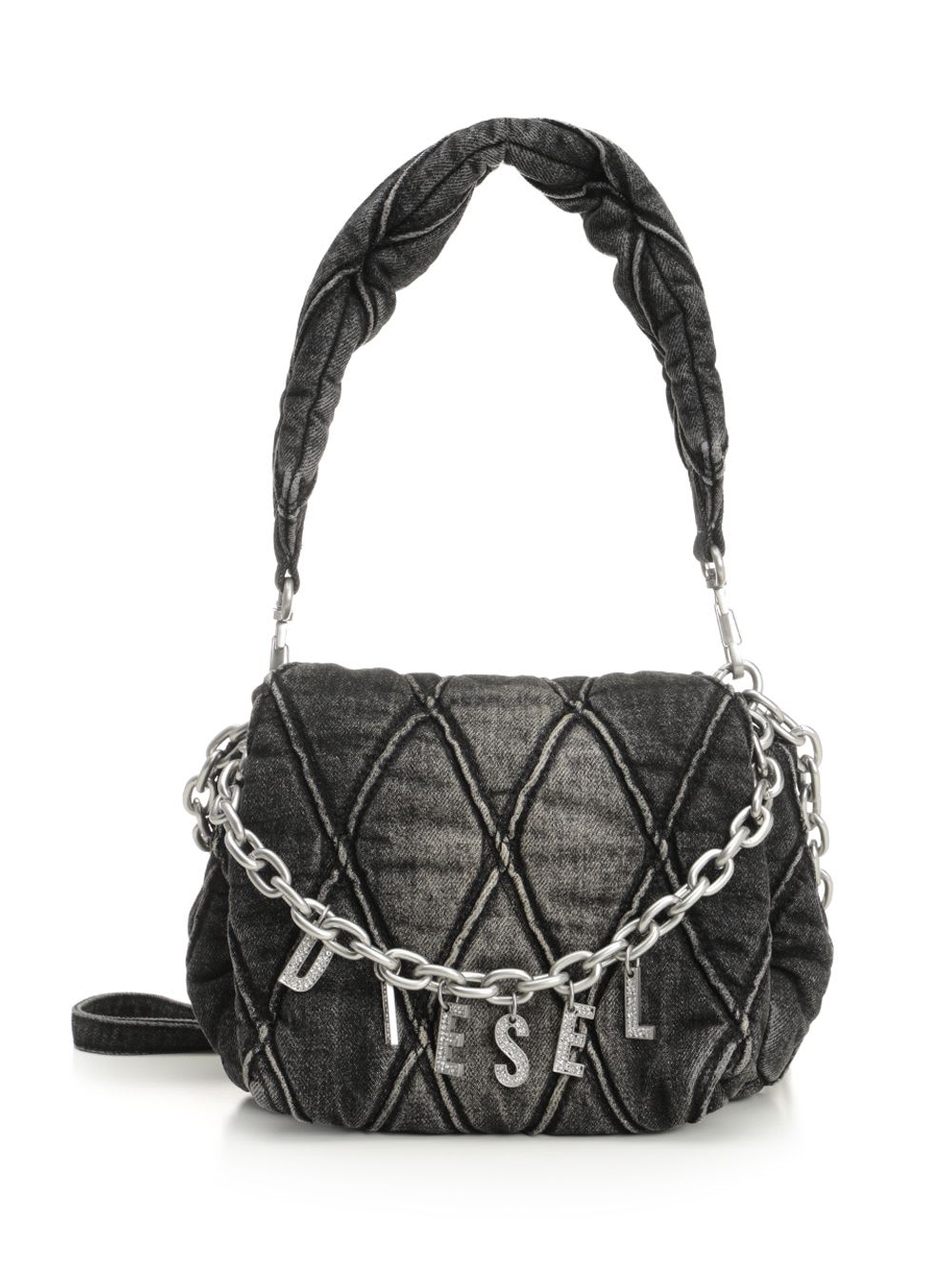 Diesel Charm-d Shoulder Bag In Black