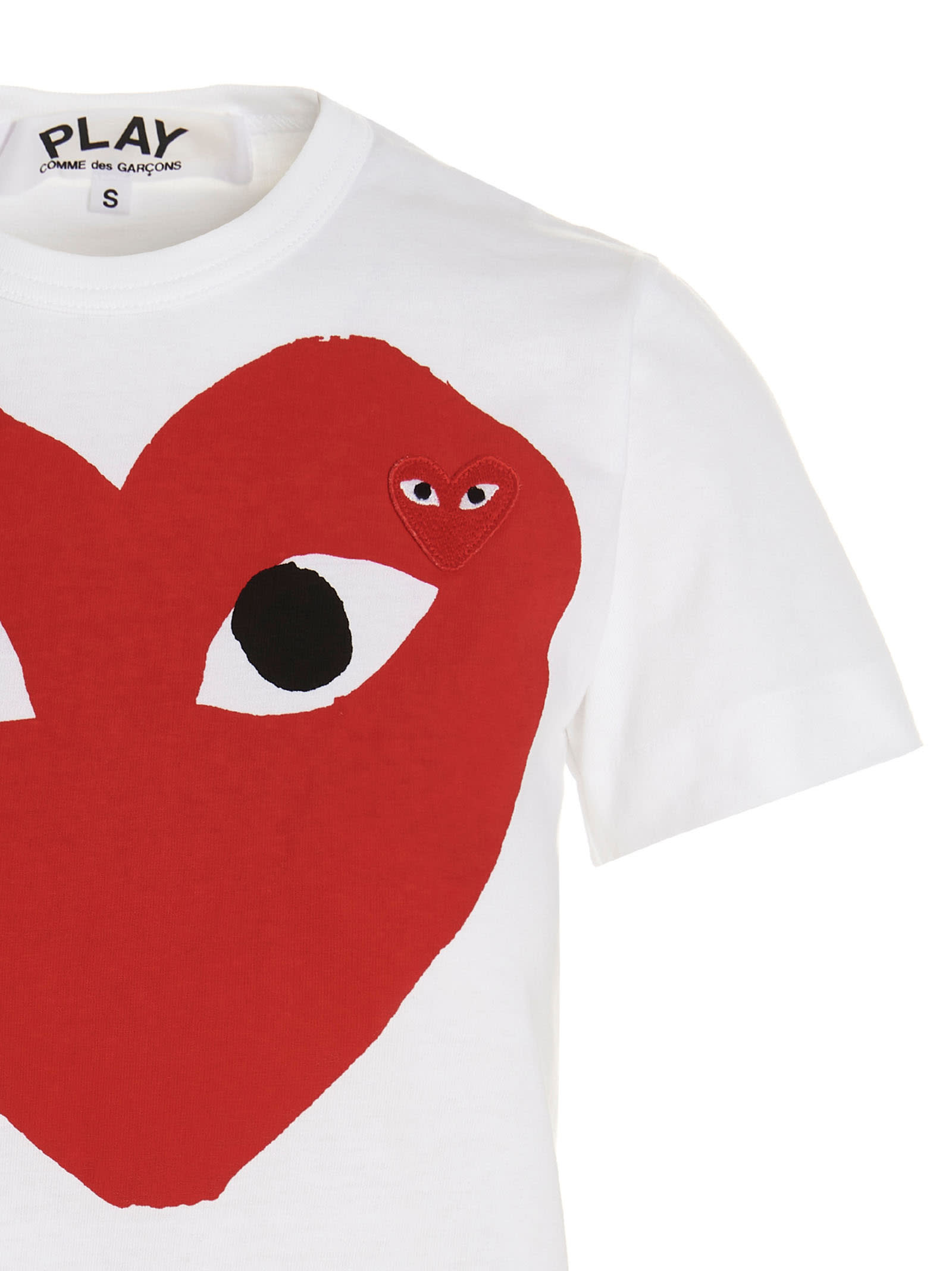 Shop Comme Des Garçons Play Red Heart T-shirt In White