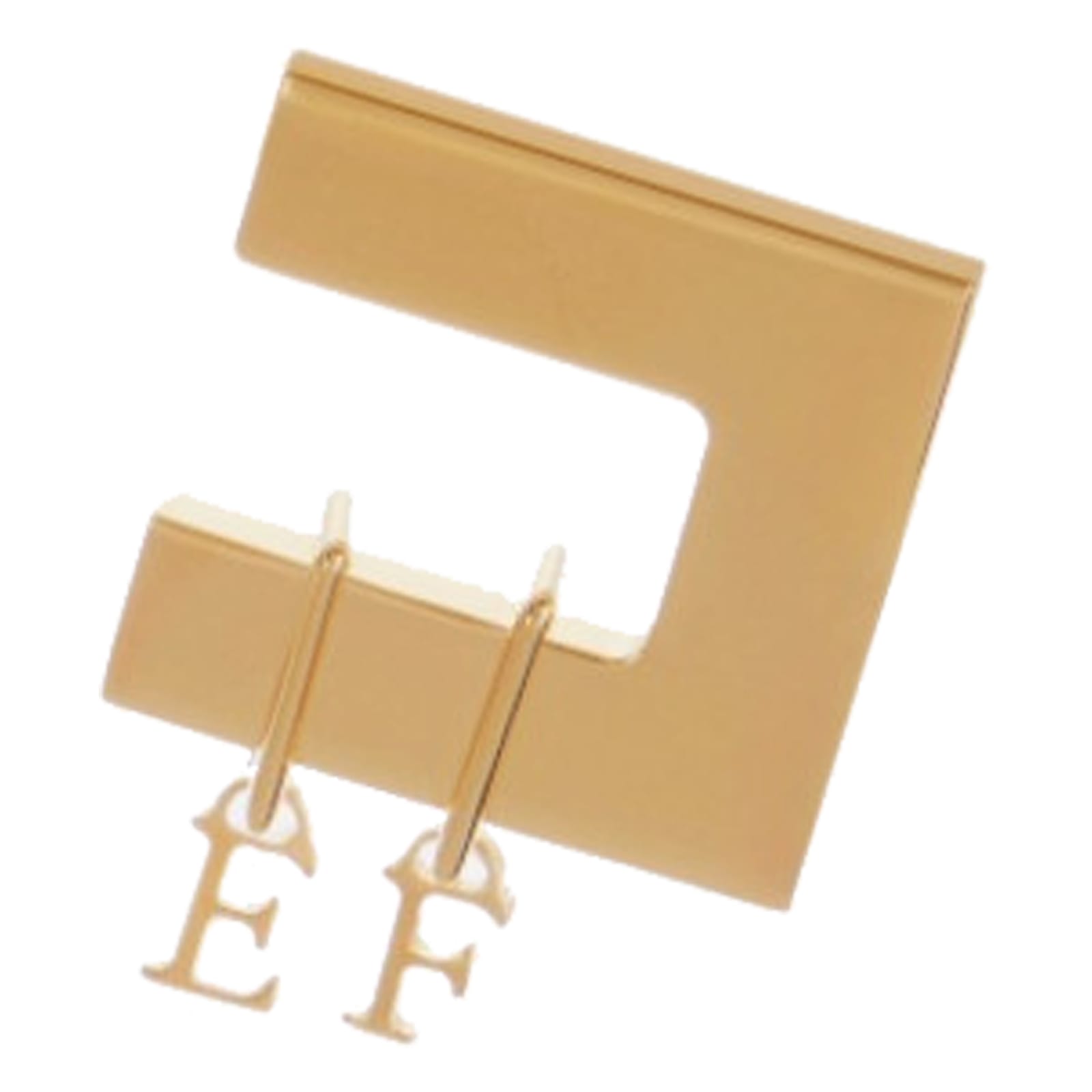 Elisabetta Franchi Square Initial Charms Geometric Earrings In Gold