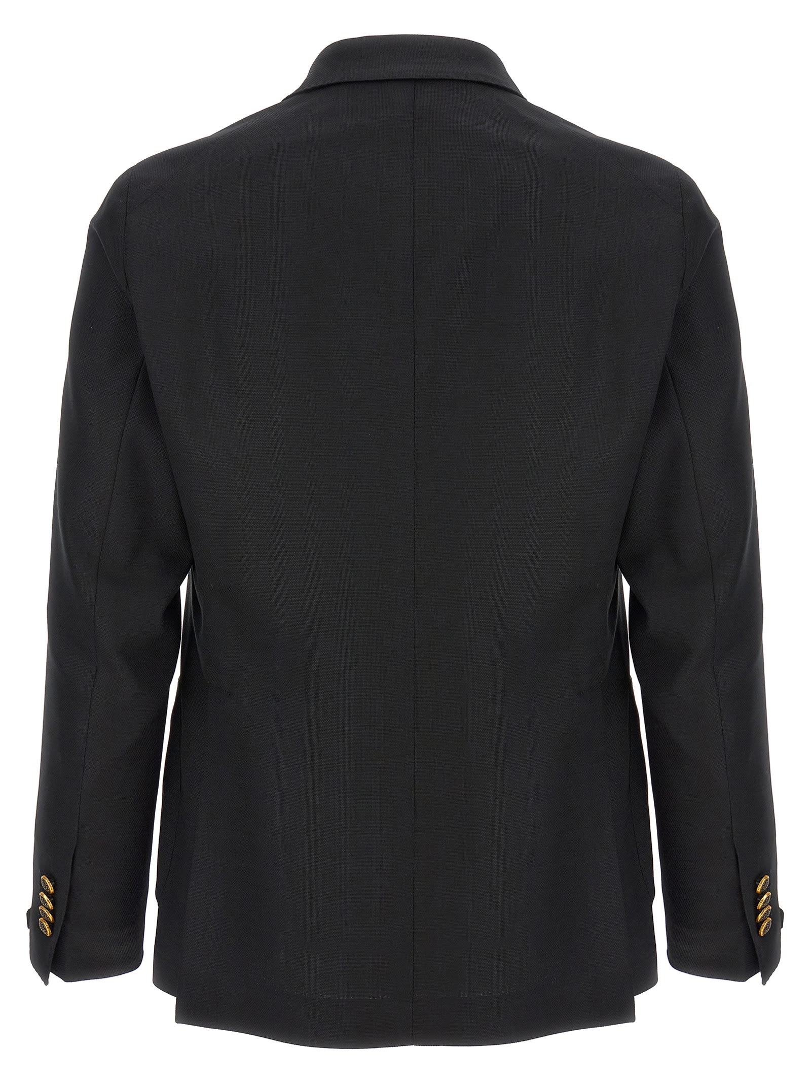 Tagliatore Blazer Doppiopetto In Lino Fiammato In Black