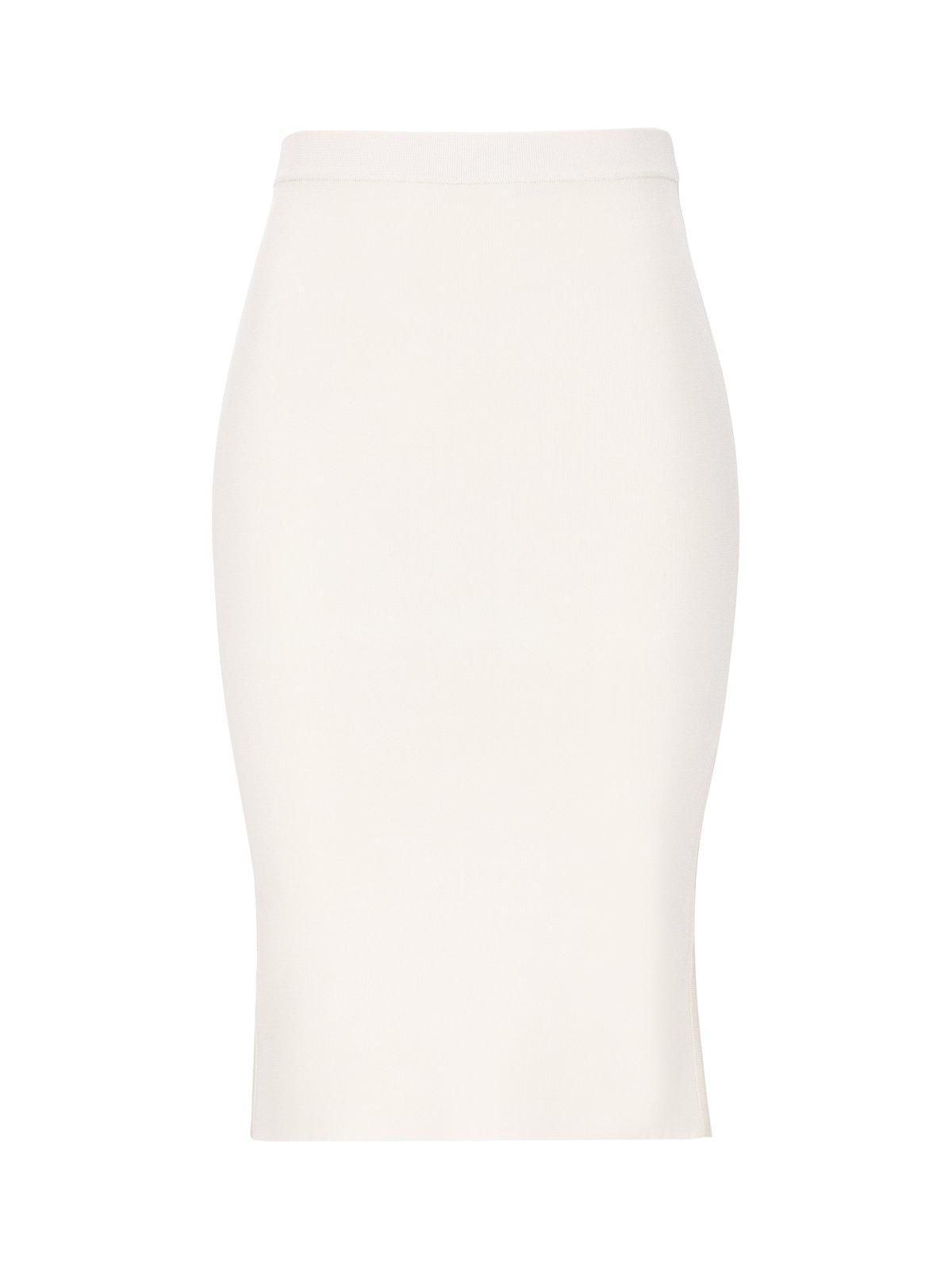 Shop Saint Laurent High Waist Pencil Skirt In White