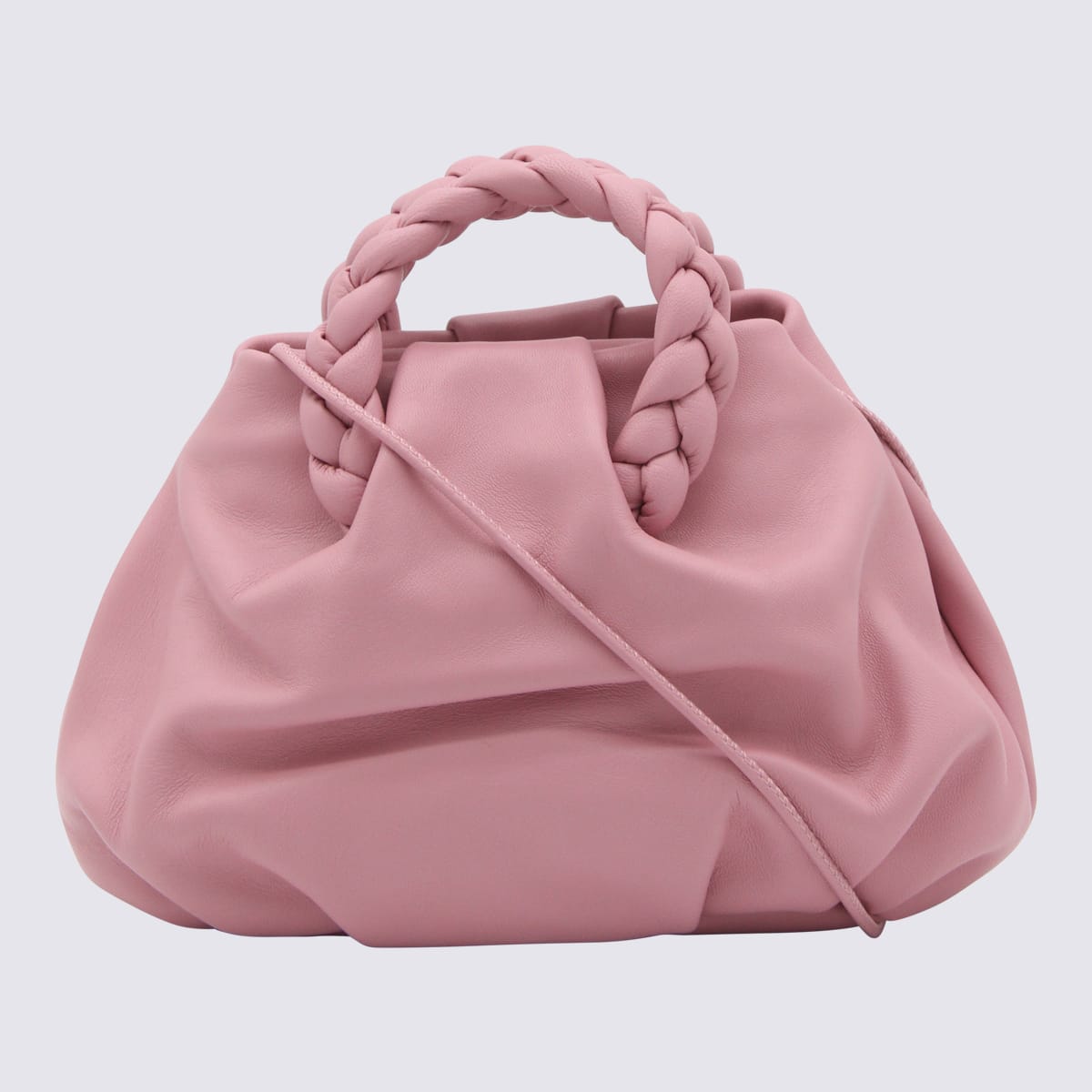Shop Hereu Pink Leather Bombon Handle Bag