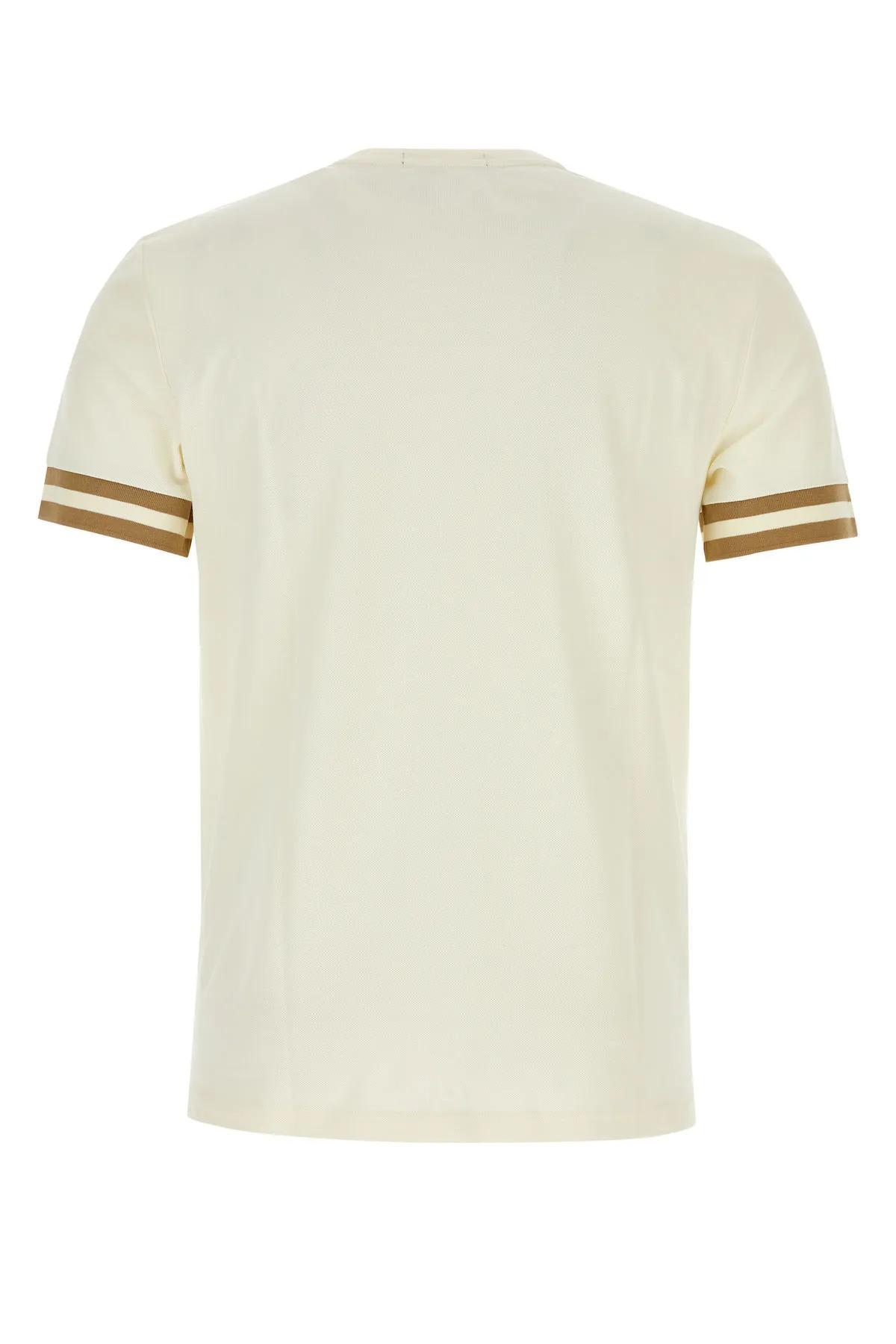 Shop Fred Perry Ivory Piquet T-shirt In Ecru