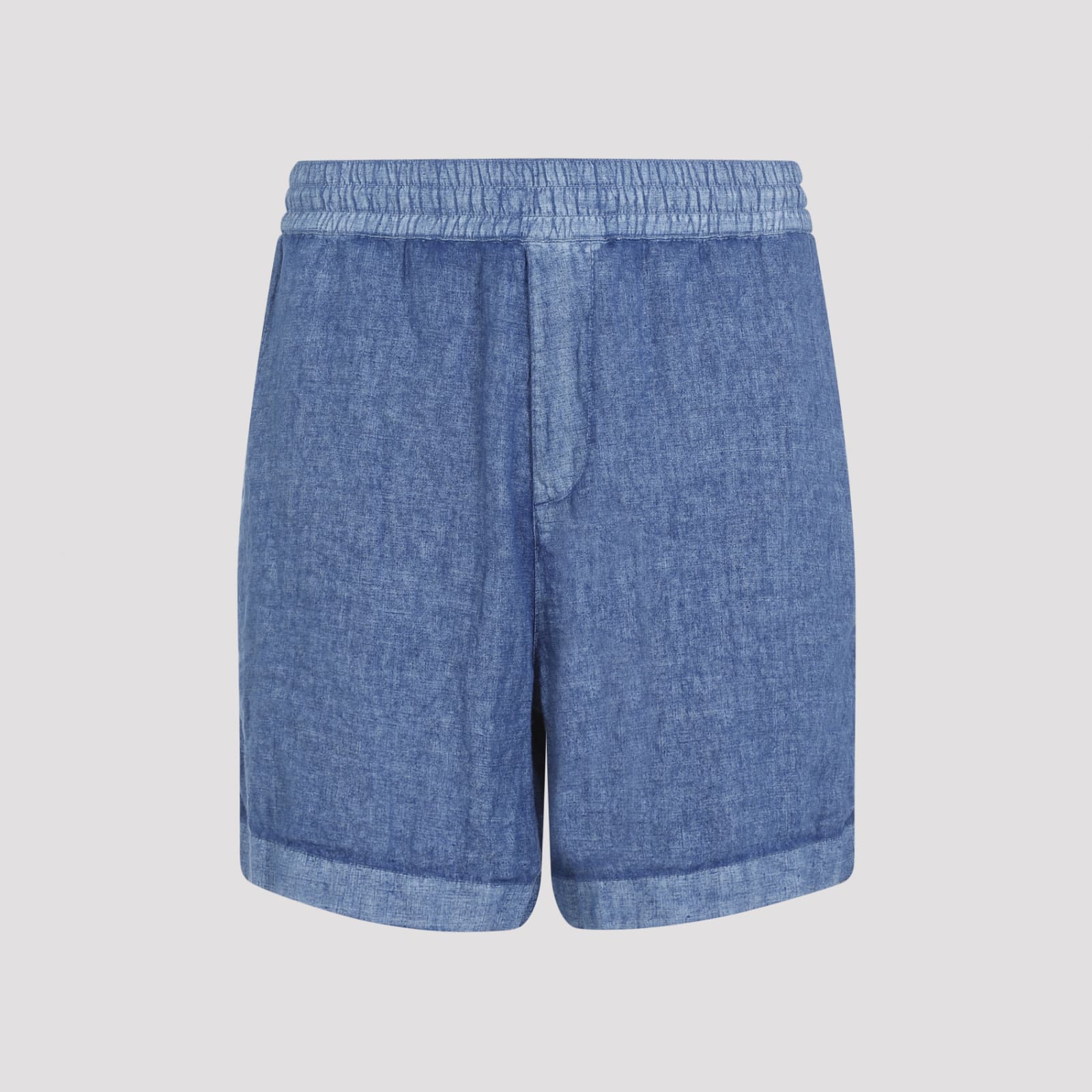 Shop Burberry Linen Drawstring Shorts In Knight