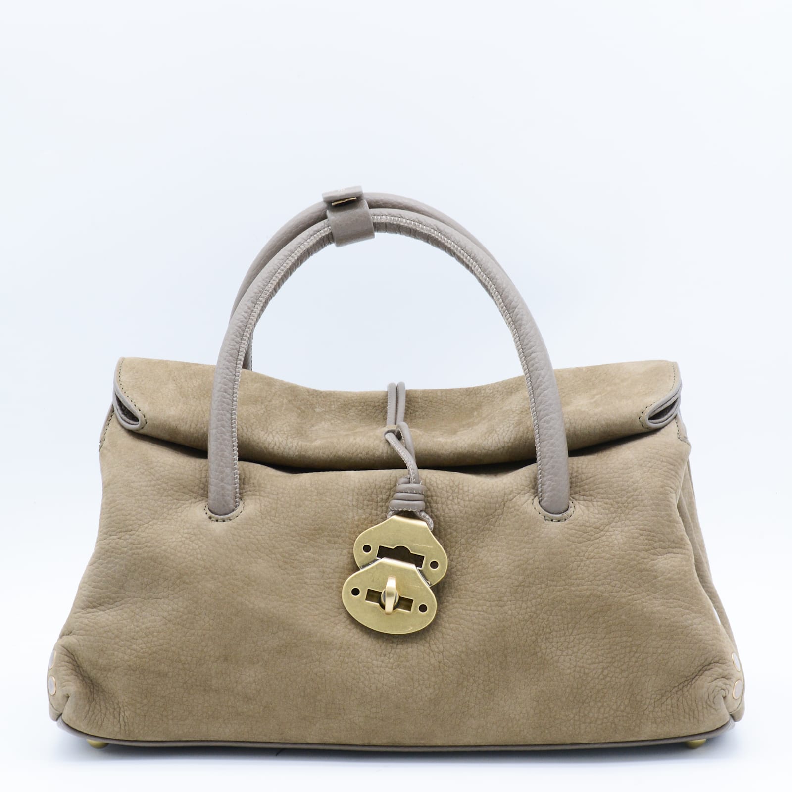 Zanellato Beige Leather Dotta Jones Small Top Handle Bag