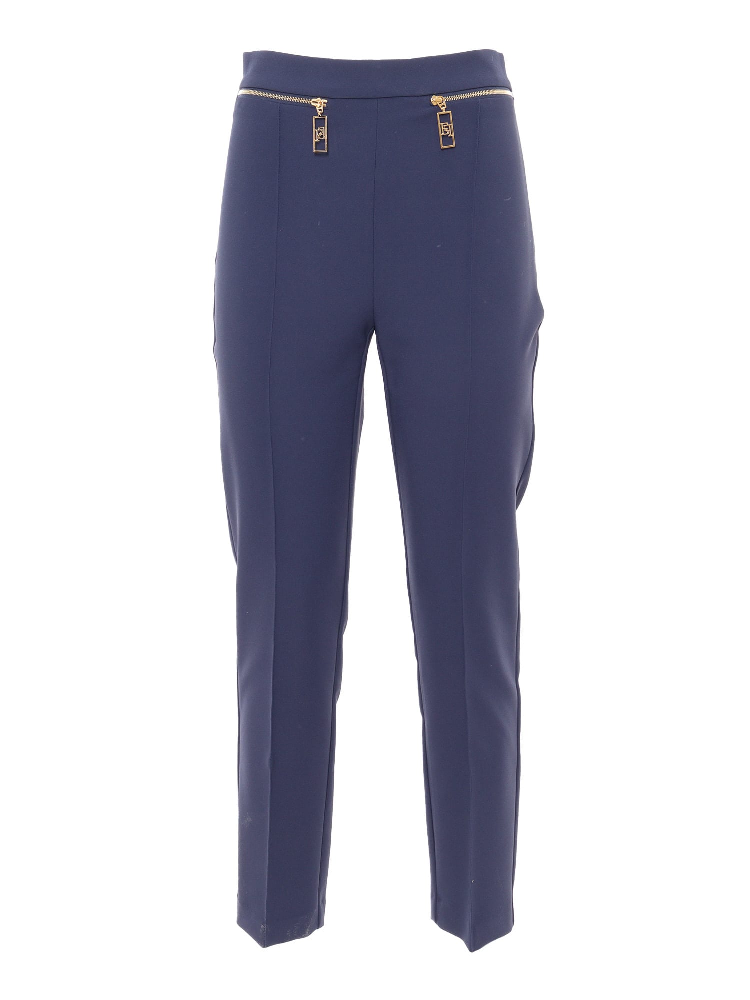 Shop Elisabetta Franchi Trousers In Blue