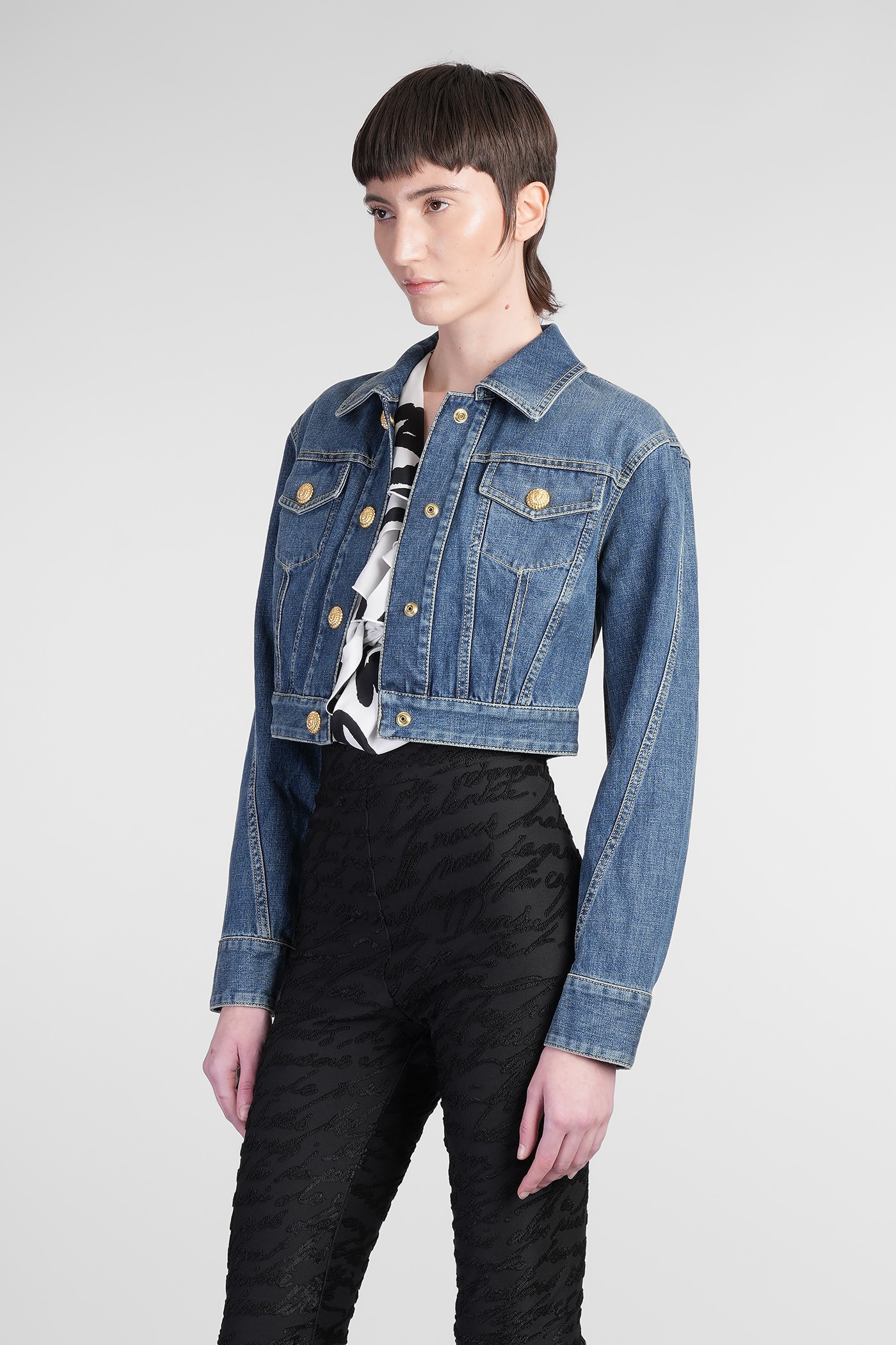 BALMAIN DENIM JACKETS IN BLUE COTTON