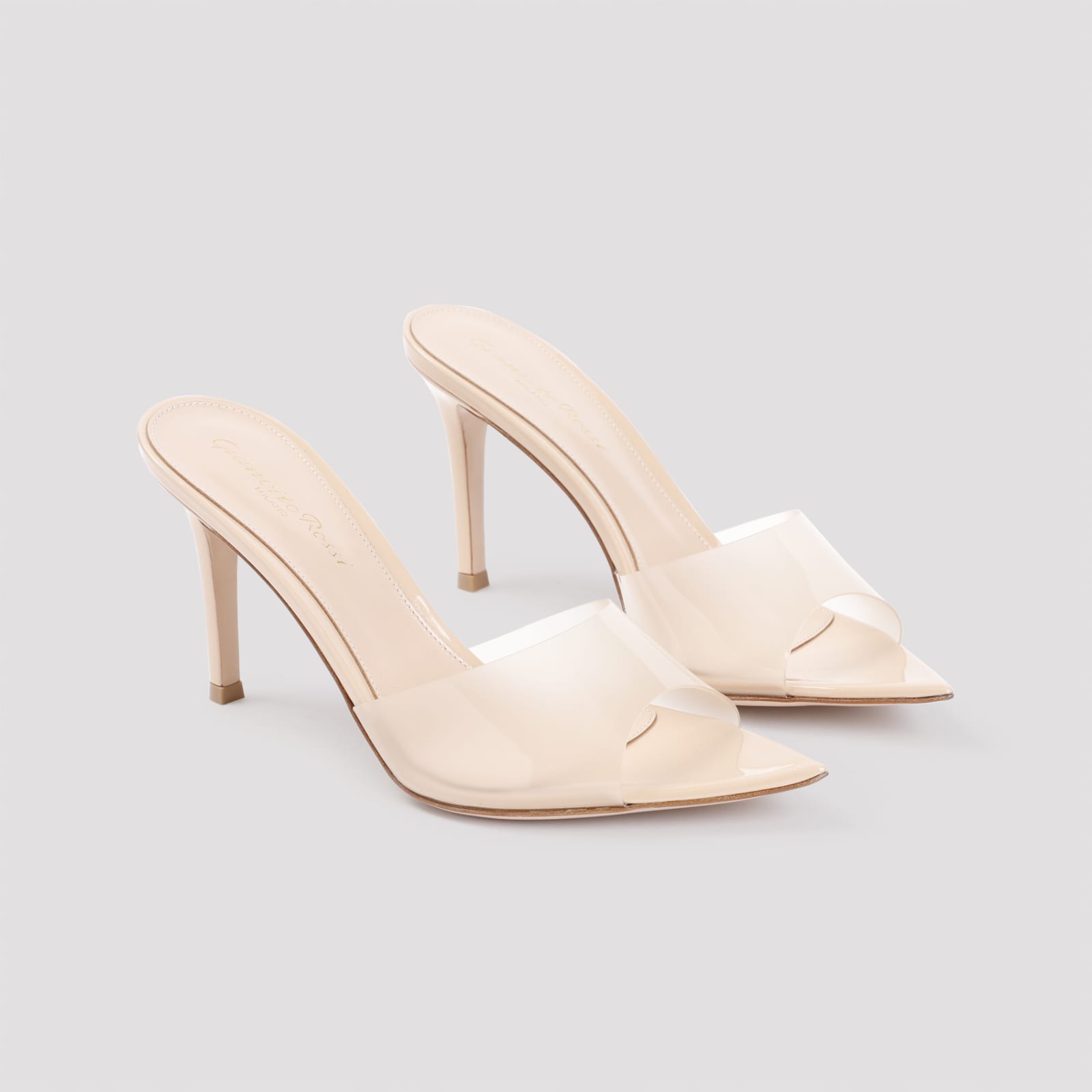 Shop Gianvito Rossi Elle 85 Mules In Nunu Nude Nude