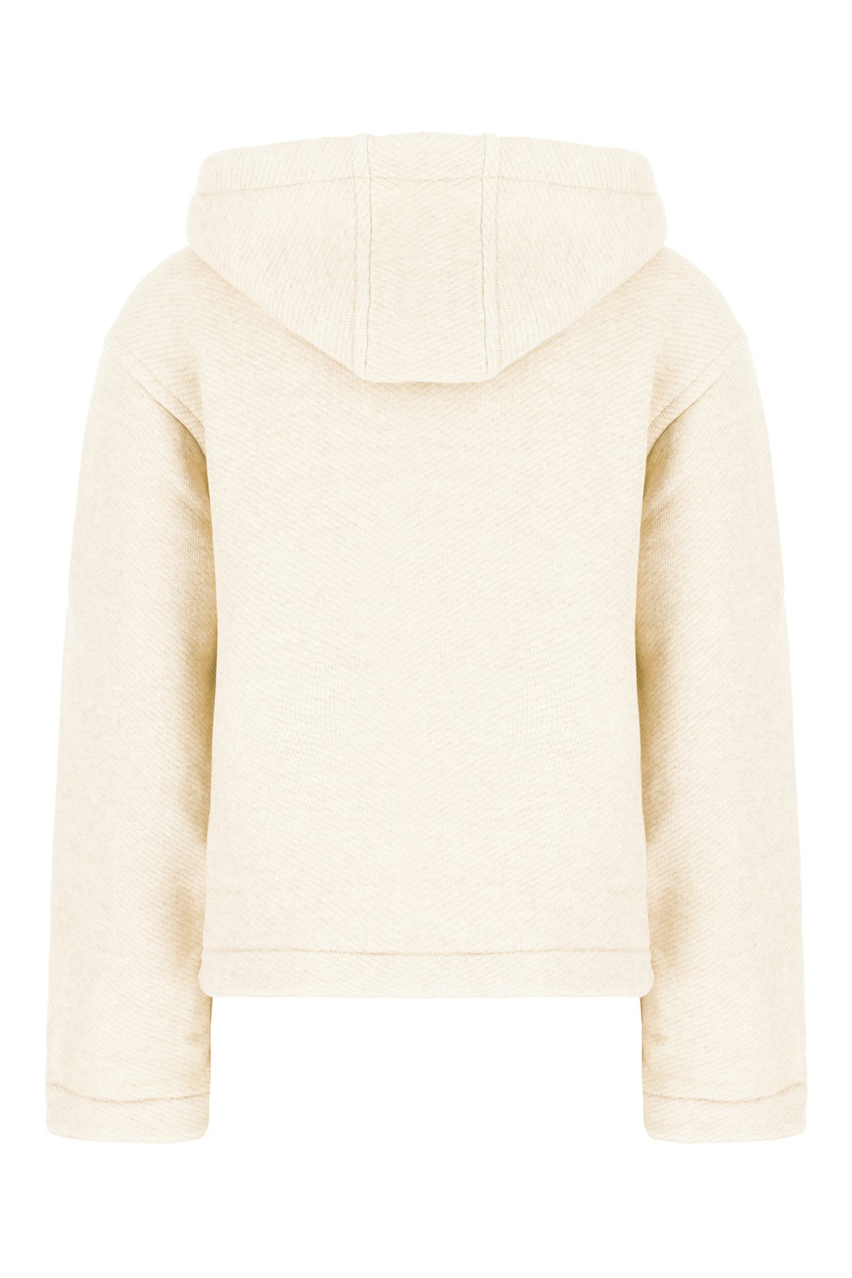 Max Mara Sand Cotton Blend Sweatshirt In Bianco