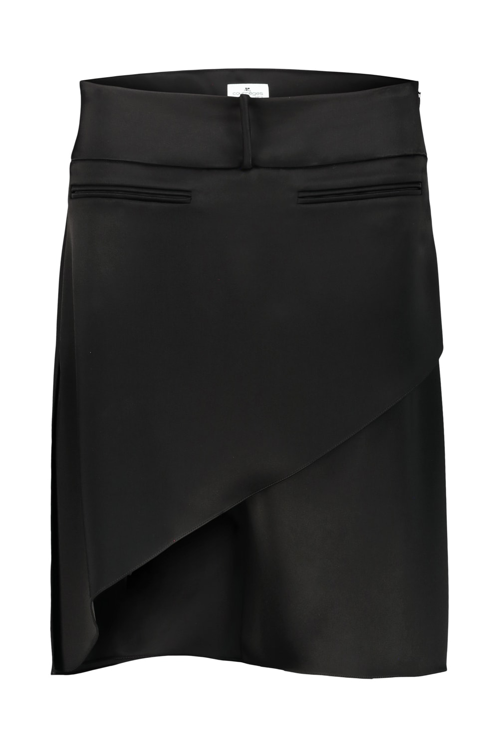 Courrèges Oblique Draped Polywool Mini Skirt