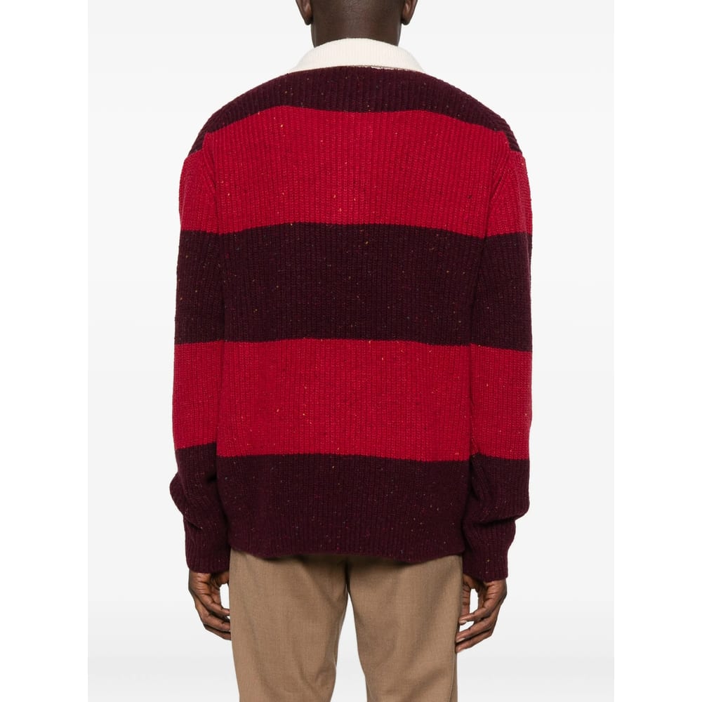 Dunst Striped Polo-neck Sweater In Multi
