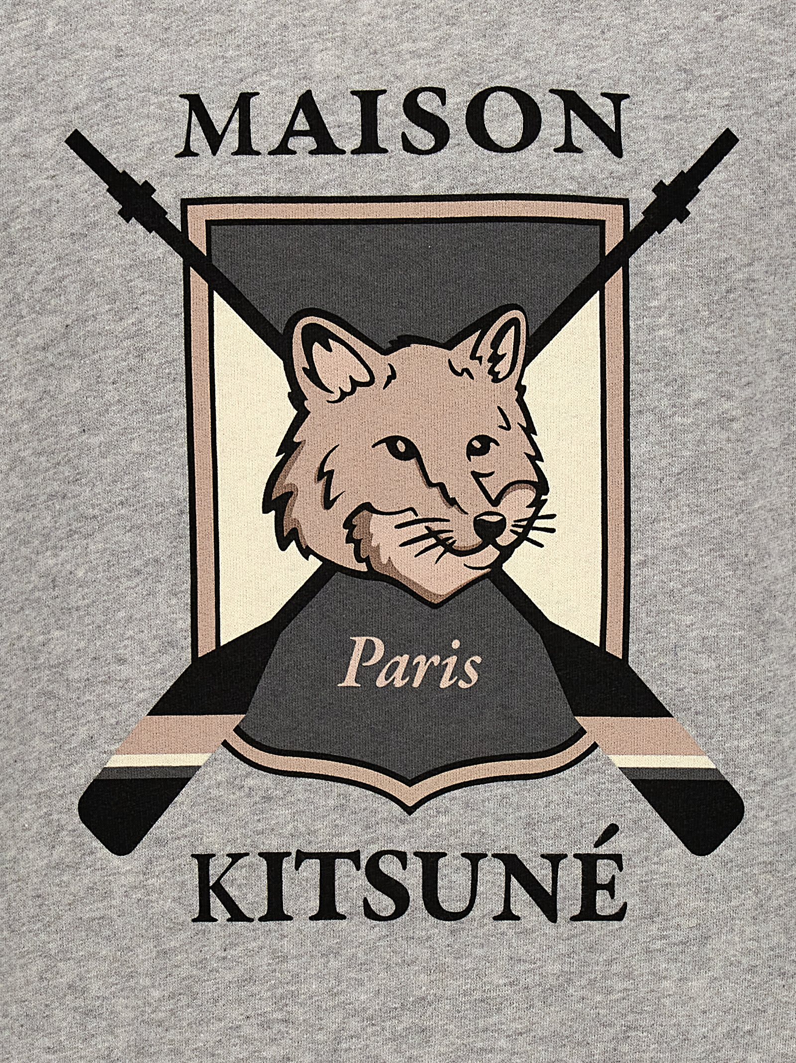 Shop Maison Kitsuné College Fox Sweatshirt In Gray