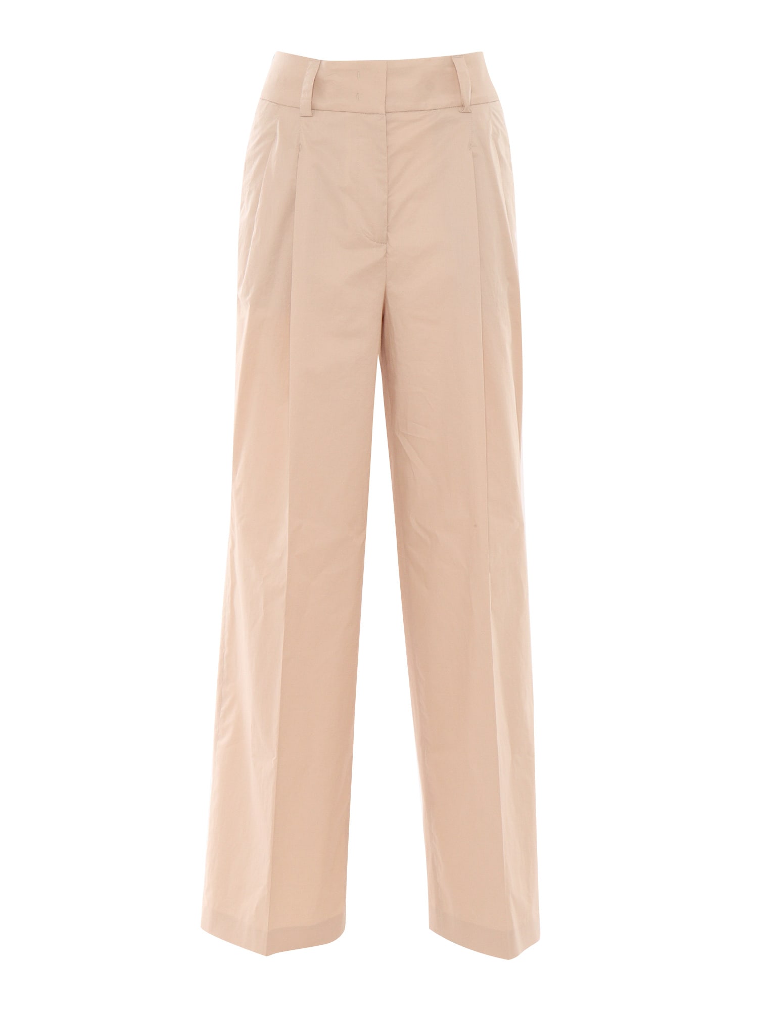 Peserico Wide-leg Tailored Trousers With High Waist In Pink
