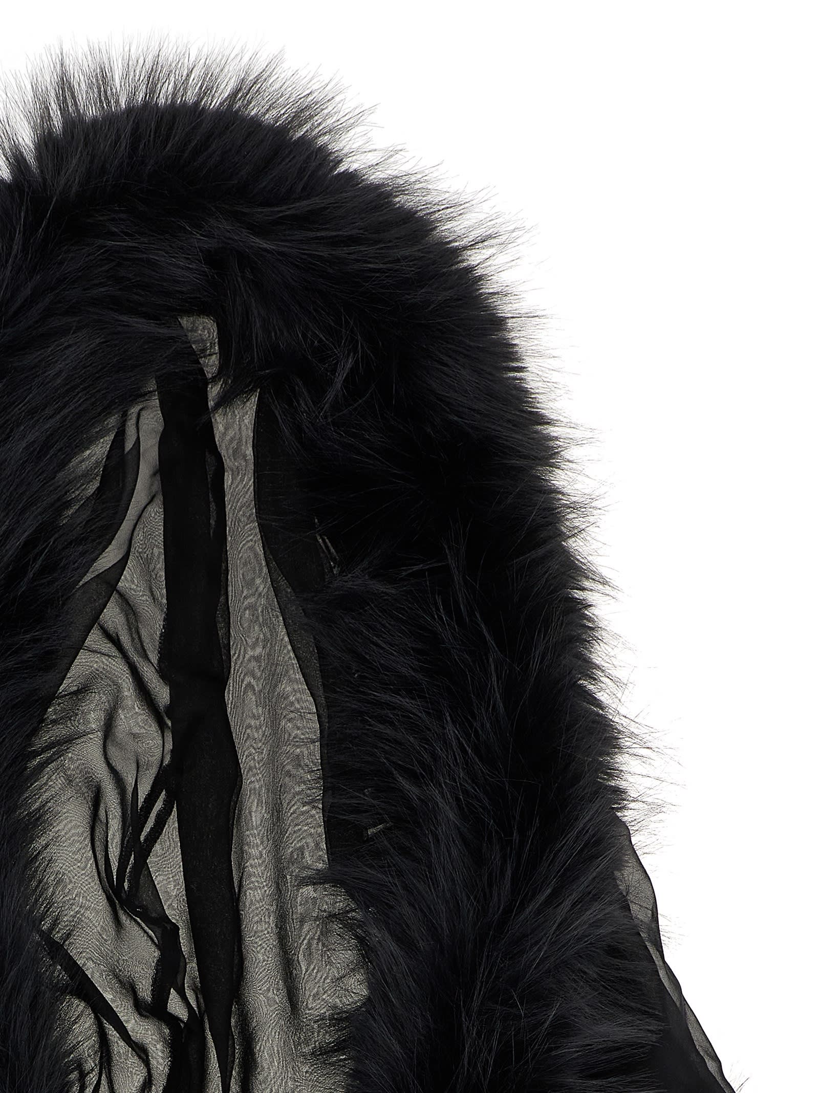 Dsquared2 Hooded Collar Scarves And Foulards Black In Black