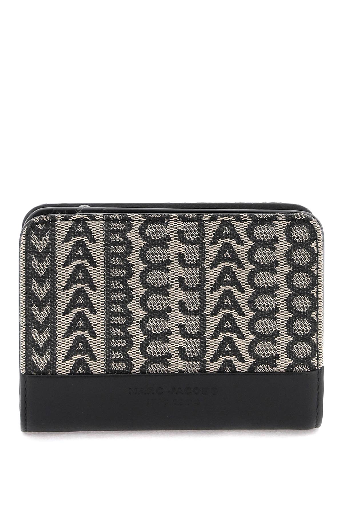 Marc Jacobs The Monogram Jacquard Mini Compact Wallet In Beige Multi (black)