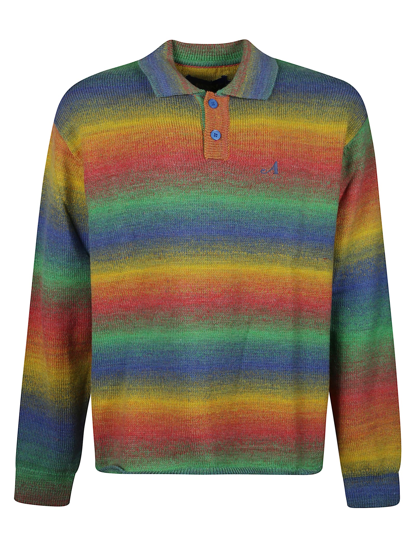 Awake Ny Multicolour Striped Polo Sweater In Multi