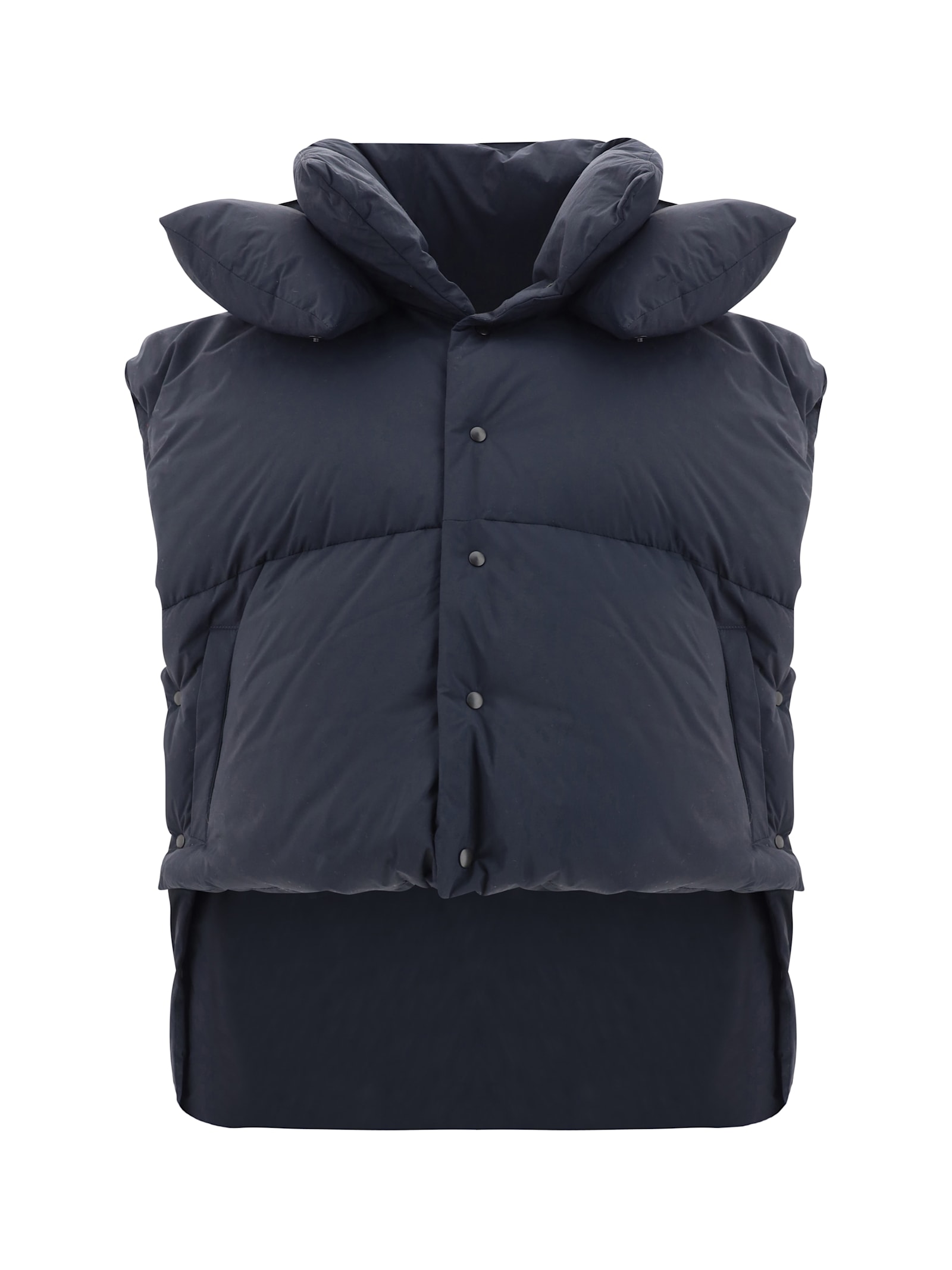 Shop Alaïa Puffer Vest In Noir Alaia