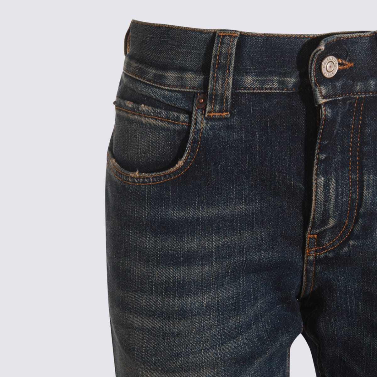 Balenciaga Blue Cotton-blend Clothing Jeans In Blue