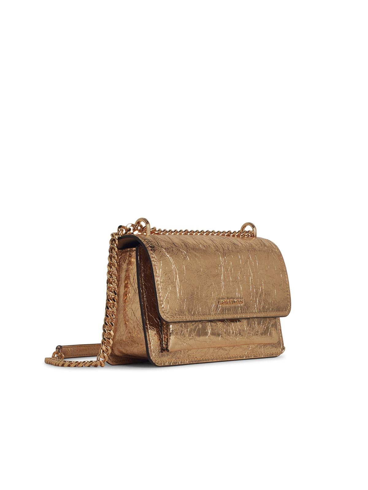 Michael Michael Kors Claire Gold Leather Crossbody Bag In Gold