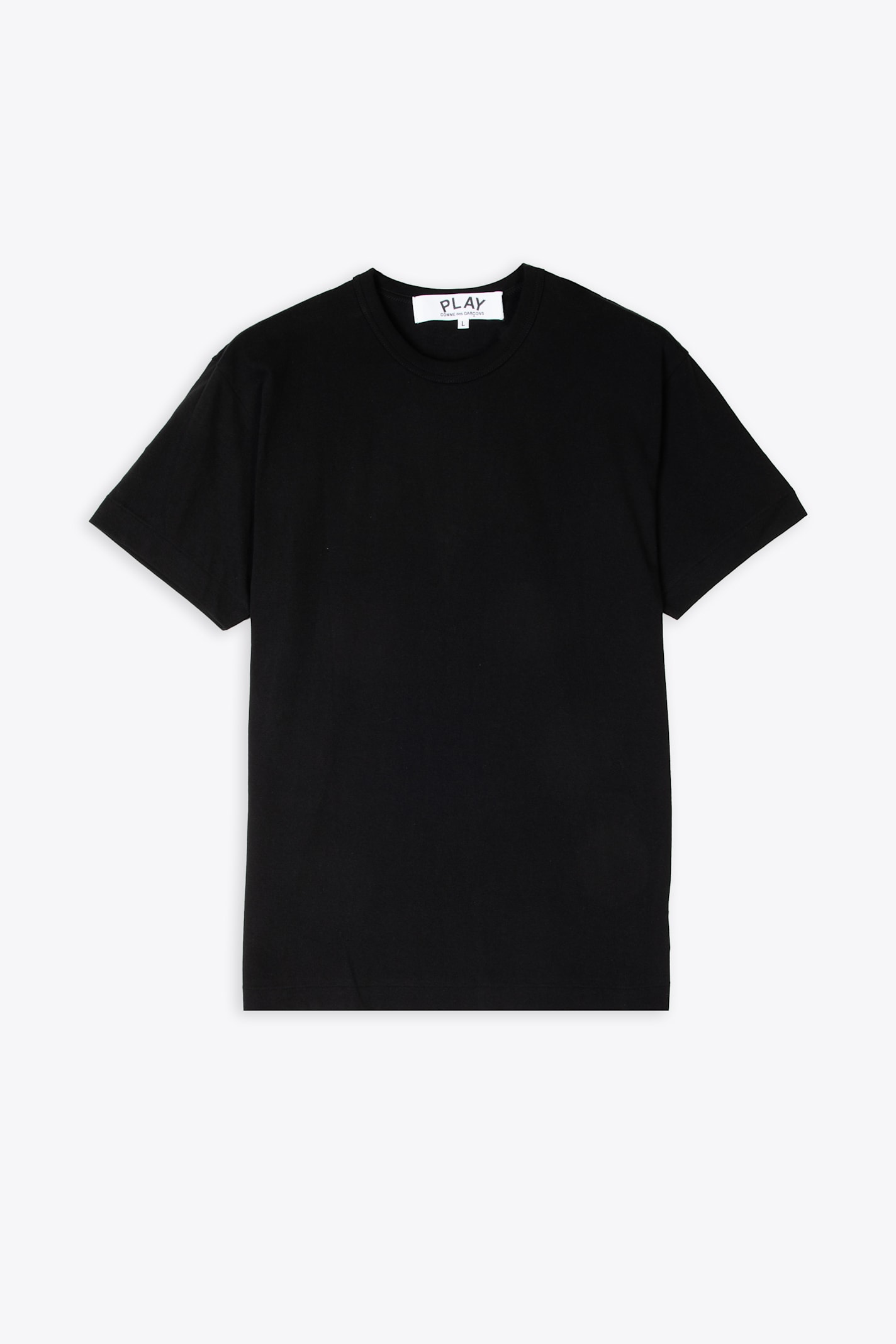 Comme des Garçons Play T-shirt Red Emblem Knit Black cotton t-shirt with heart at rear