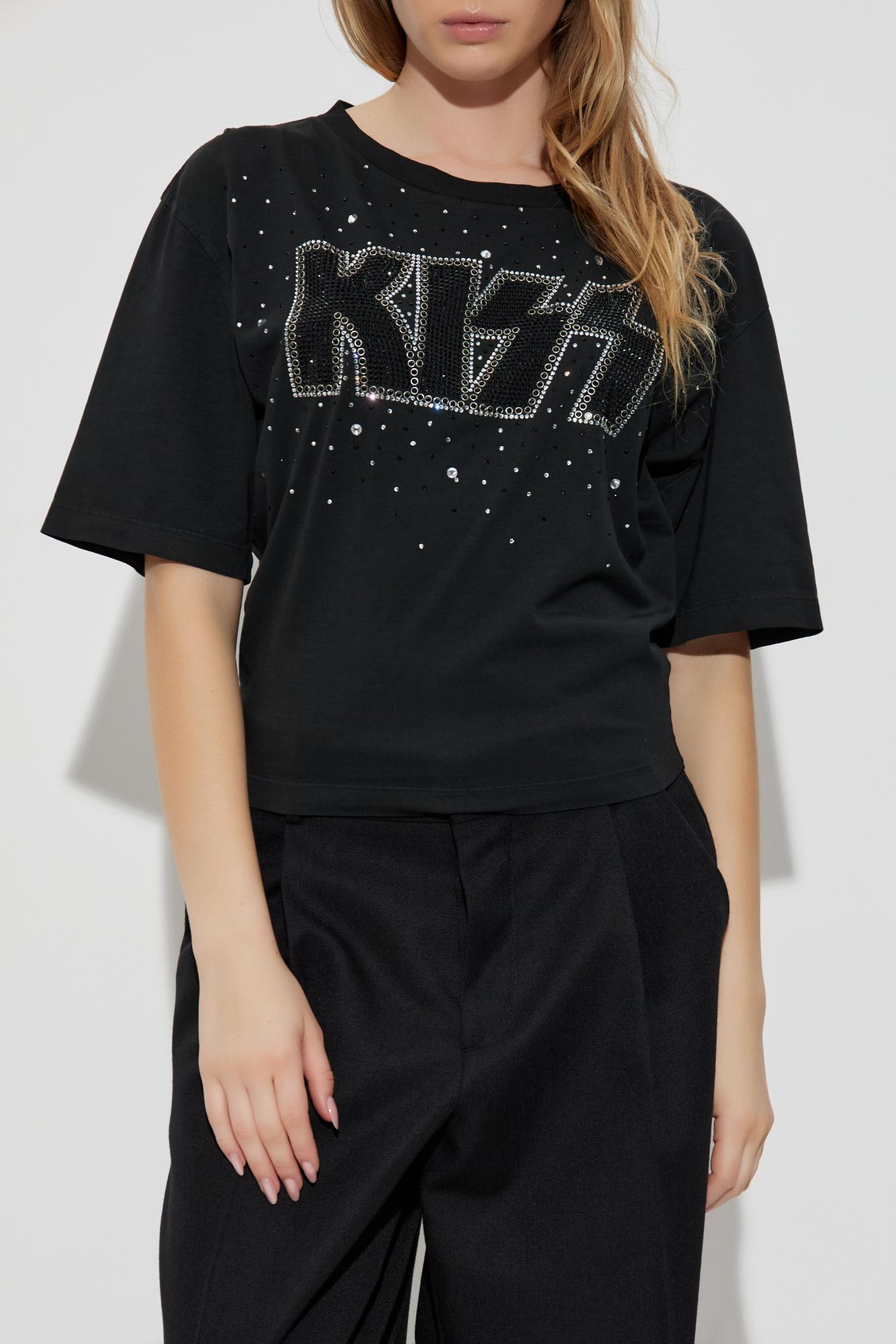 Dsquared2 X Kiss Pressato Cropped Breezy Fit T-shirt In Black